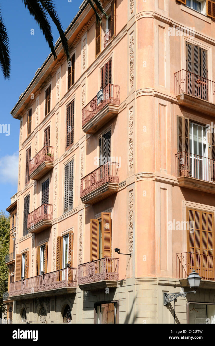 Haus in der Altstadt von Palma, Majorque, Spanien, Europa. - Maison de la vieille ville de Palma, Majorque, Espagne, Europe. Banque D'Images