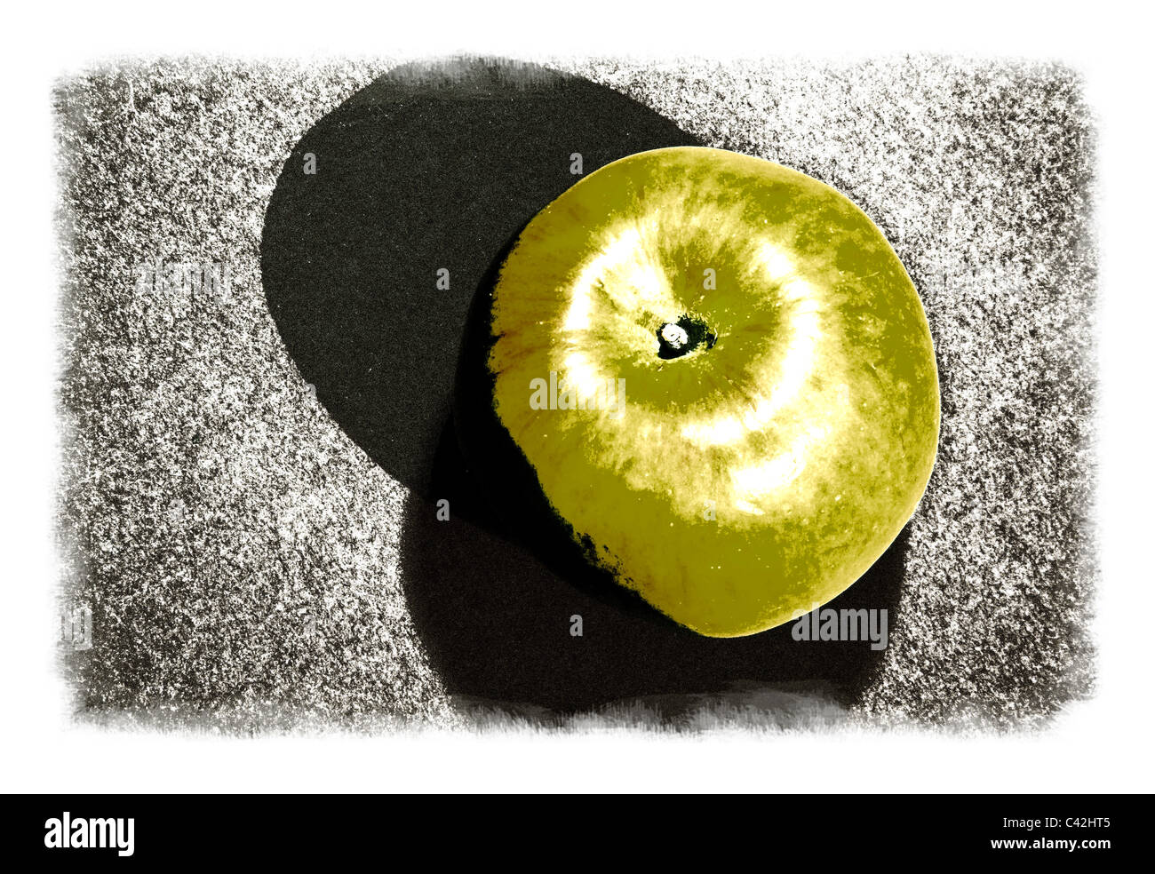 Une pomme verte propres à la consommation. Fine art en utilisant des calques et des filtres d'effet Banque D'Images