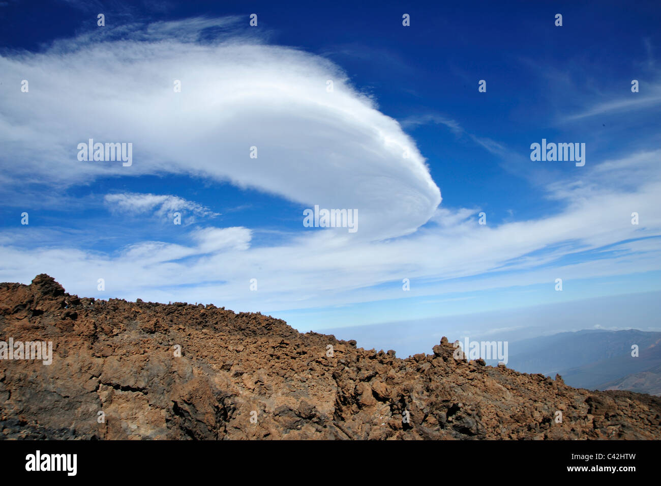 Randonnée sur le volcan de Teide, Tenerife Banque D'Images