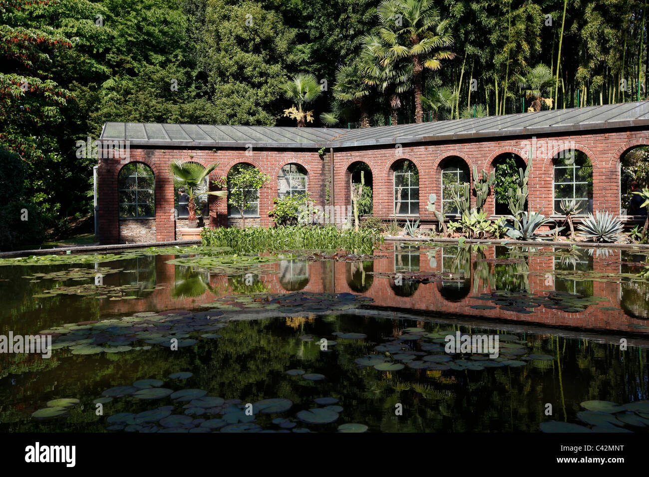 La serre des jardins de Villa Taranto Banque D'Images