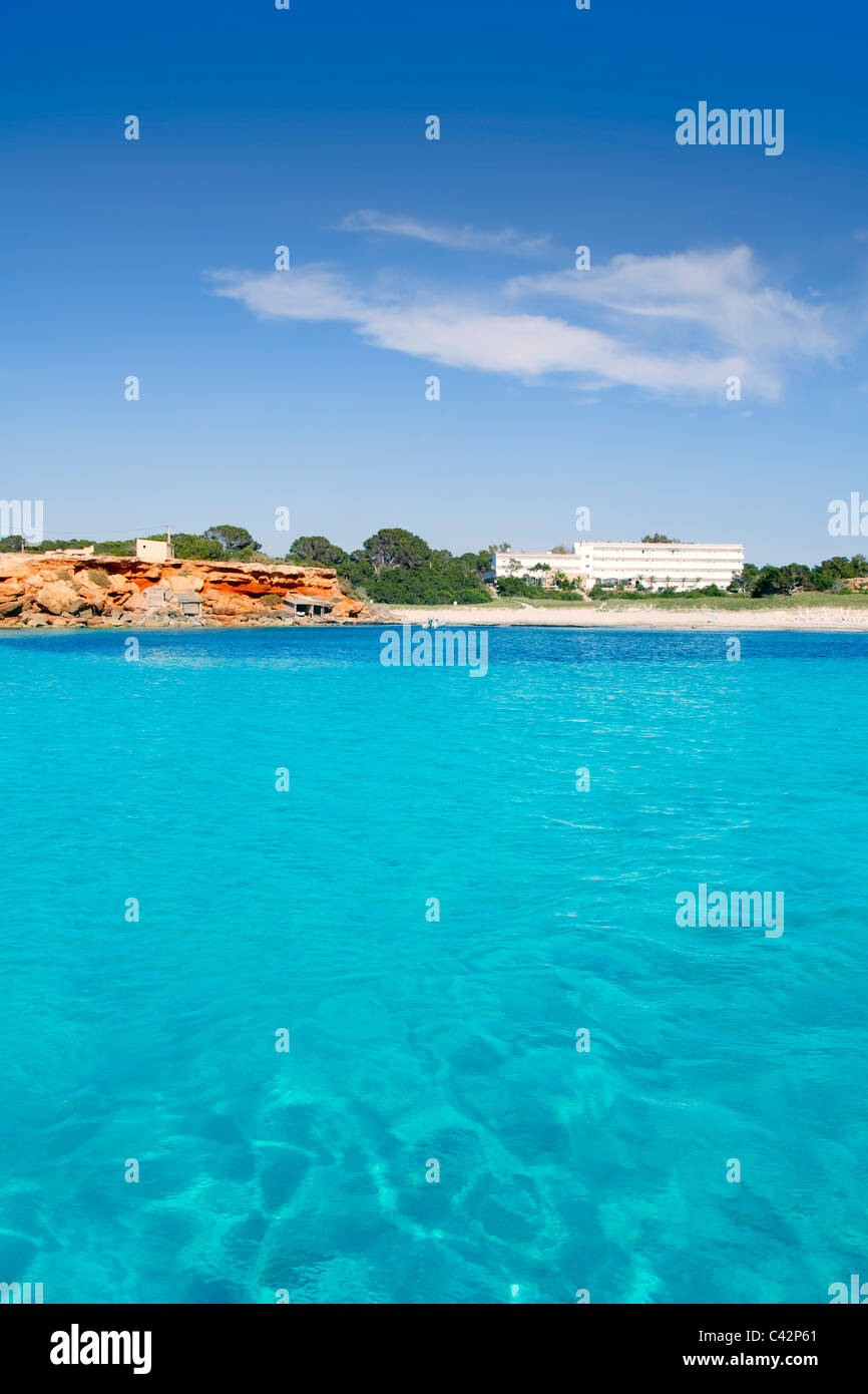 Cala Saona Formentera île des Baléares de sur la mer Méditerranée, l'Espagne Banque D'Images