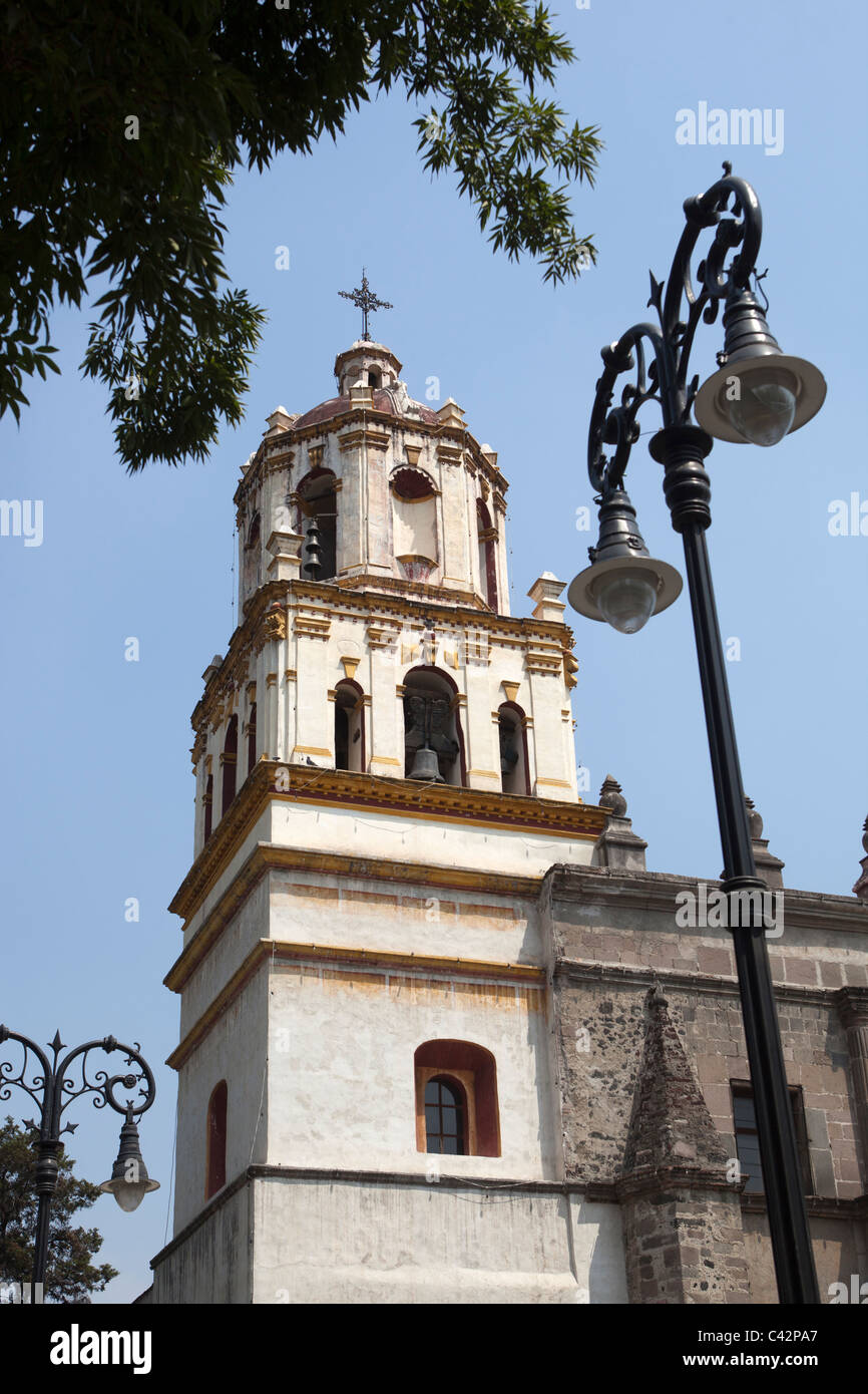 Paroisse de l'église San Juan Bautista Plaza Hidalgo Coyoacán Mexico Mexique Banque D'Images