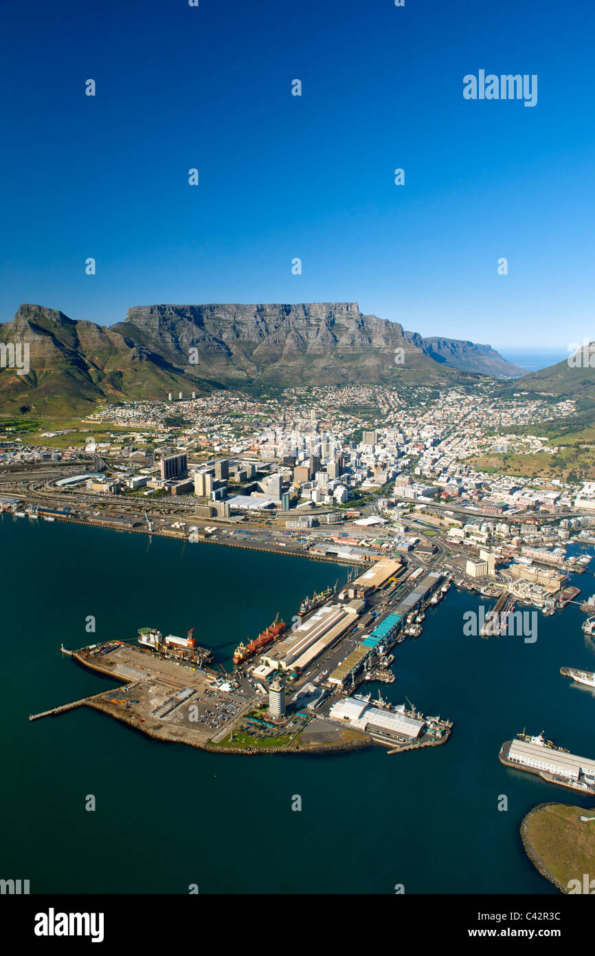 Vue aérienne de la ville de Cape Town, Afrique du Sud. Banque D'Images