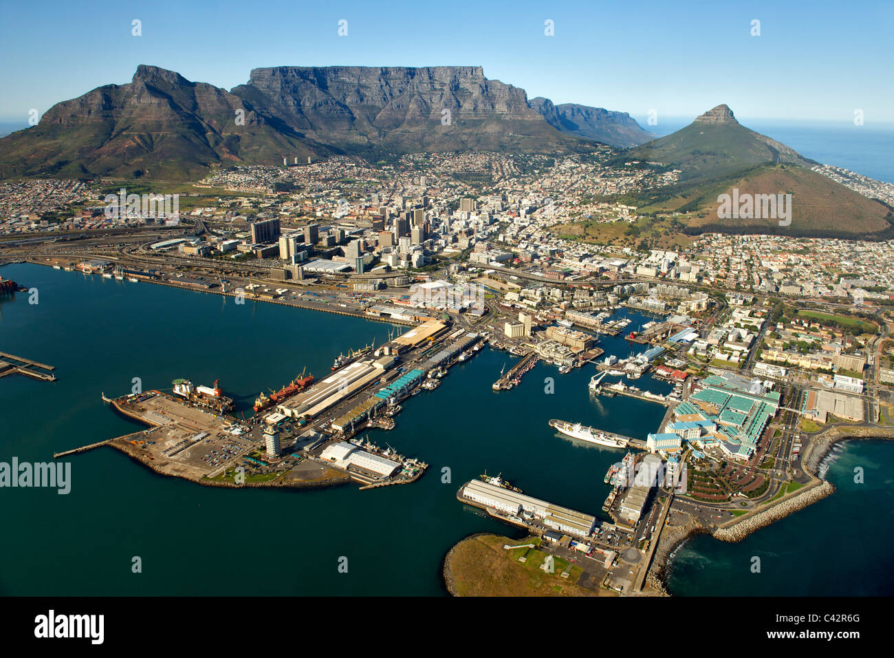 Vue aérienne de la ville de Cape Town, Afrique du Sud. Banque D'Images