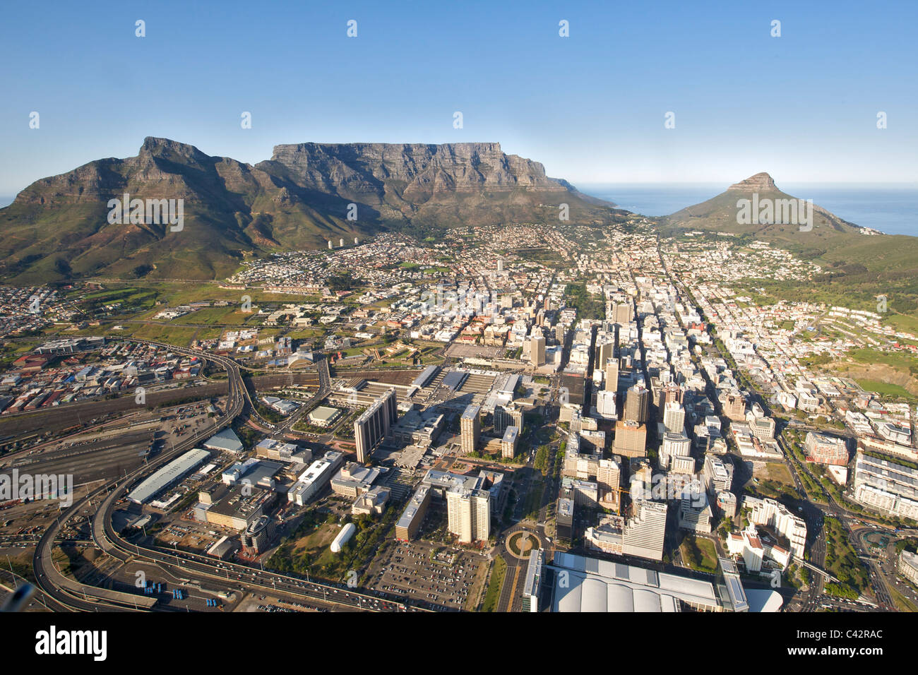 Vue aérienne de la ville de Cape Town, Afrique du Sud. Banque D'Images