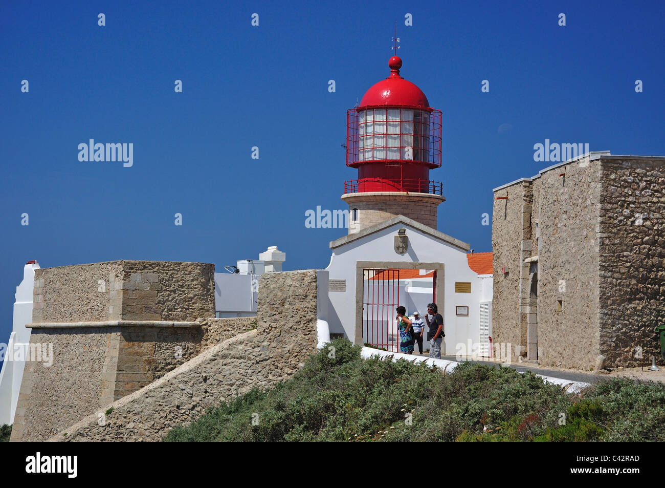 Le phare de Cabo de São Vicente, Vila do Bispo, Municipalité du district de Faro, Algarve, Portugal Banque D'Images