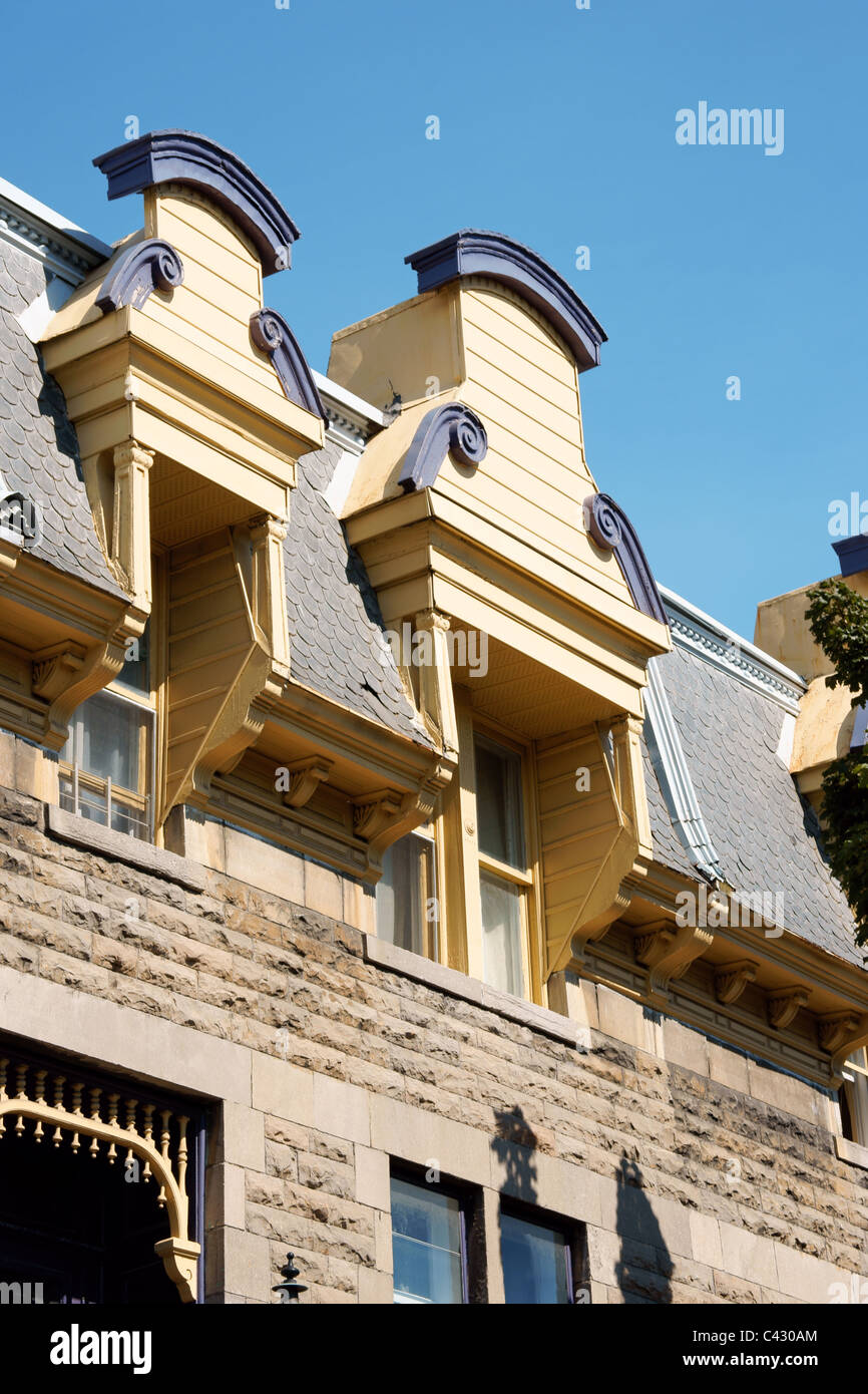 Maisons victoriennes colorées à Montréal Banque D'Images