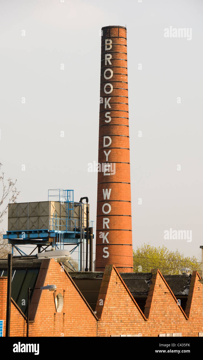 Old Brooks Dye Works Cheminée, inopérant site industriel, St Werburghs, Bristol, England, UK Banque D'Images