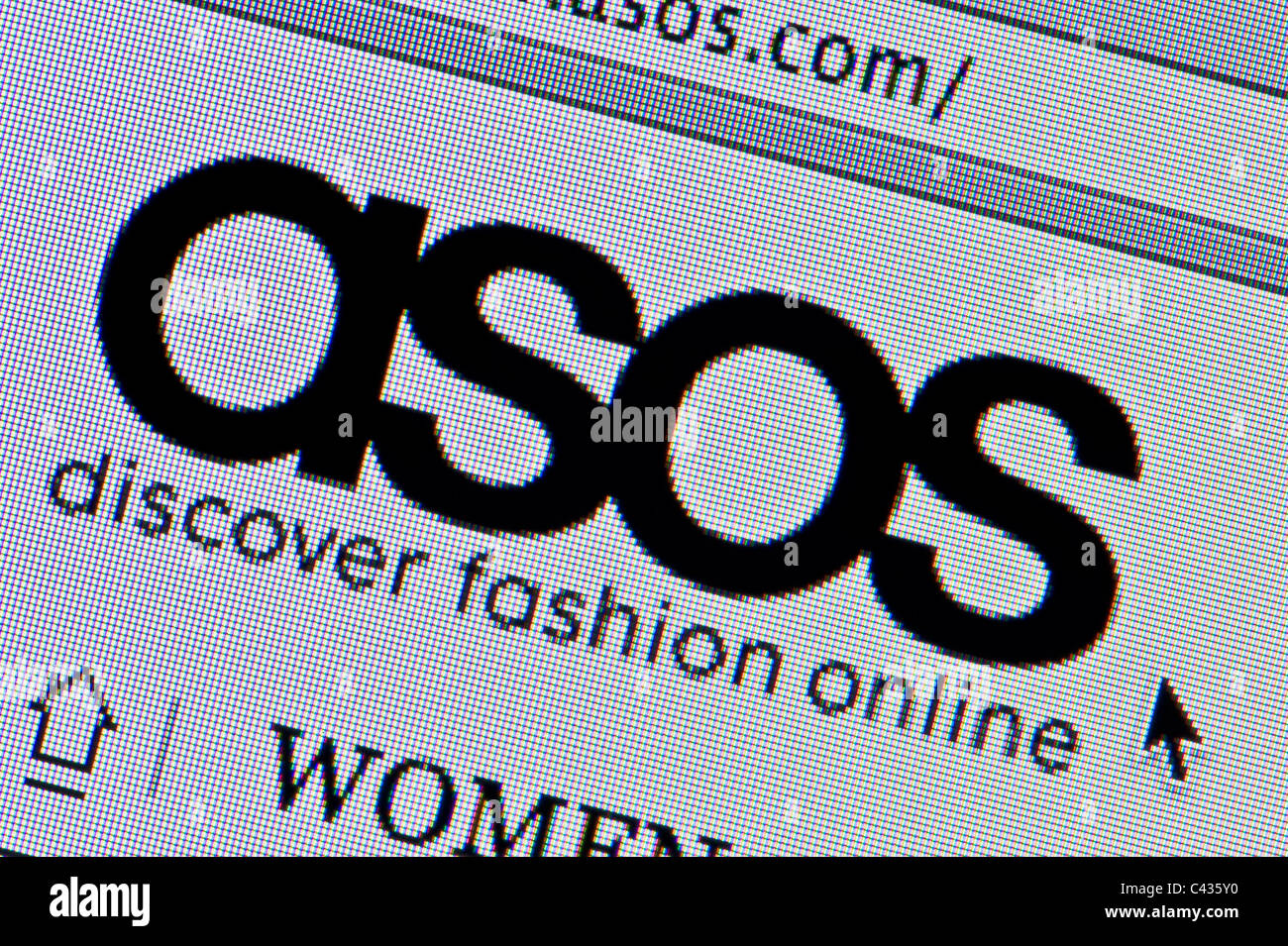 De près de l'logo ASOS.com comme vu sur son site web. (Usage éditorial uniquement : -Print, télévision, e-book et le comité éditorial du site). Banque D'Images