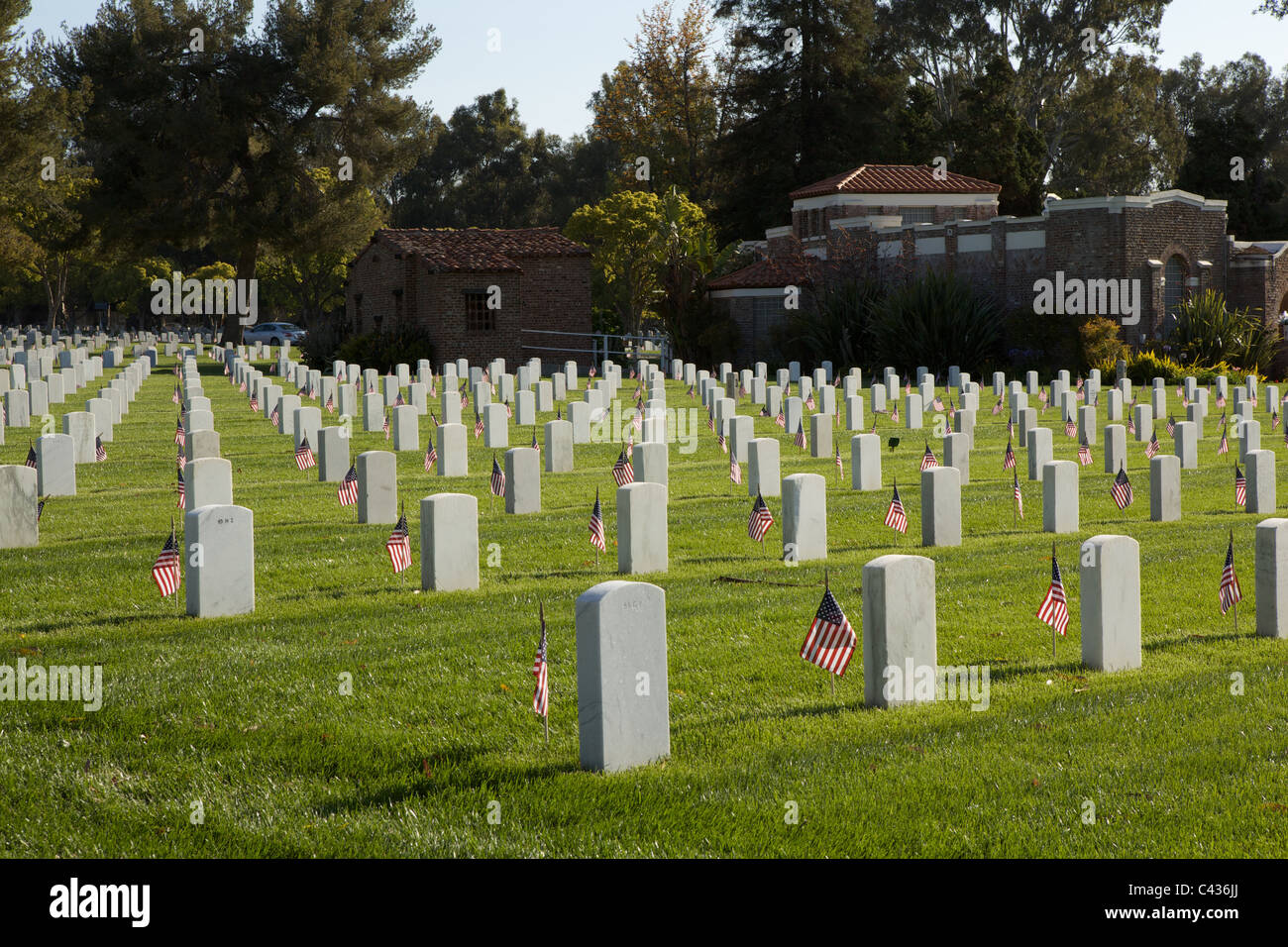 West Los Angeles VA cimetière sur Memorial Day 2011. Banque D'Images