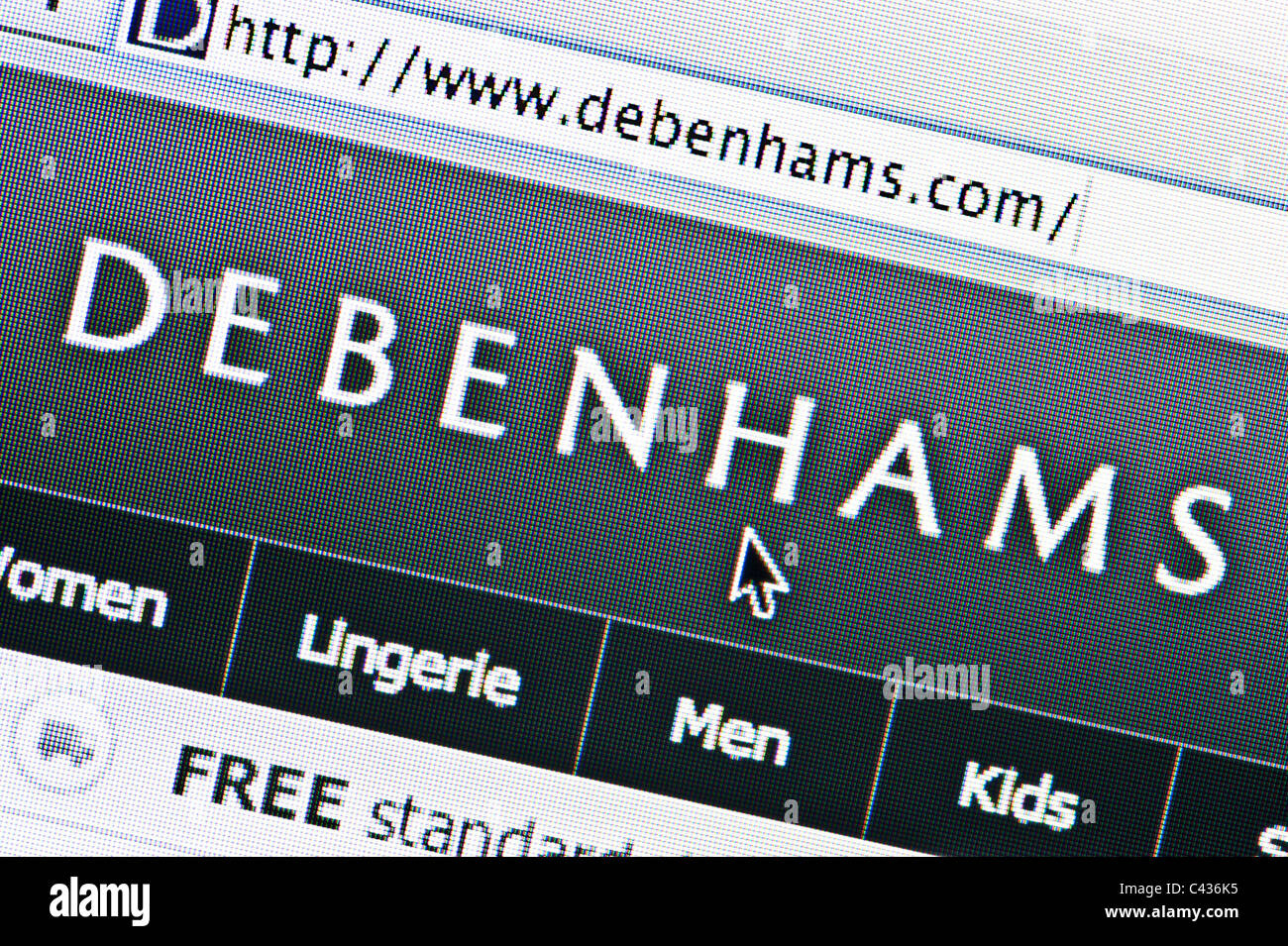 De près de l'logo Debenhams comme vu sur son site web. (Usage éditorial uniquement : -Print, télévision, e-book et le comité éditorial du site). Banque D'Images