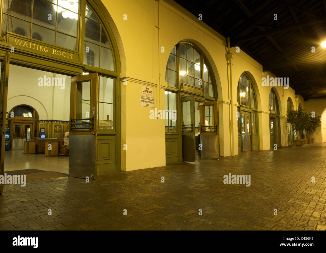 Salle d'attente de la Santa Fe Railroad localiser bâtiment à San Diego CA Banque D'Images