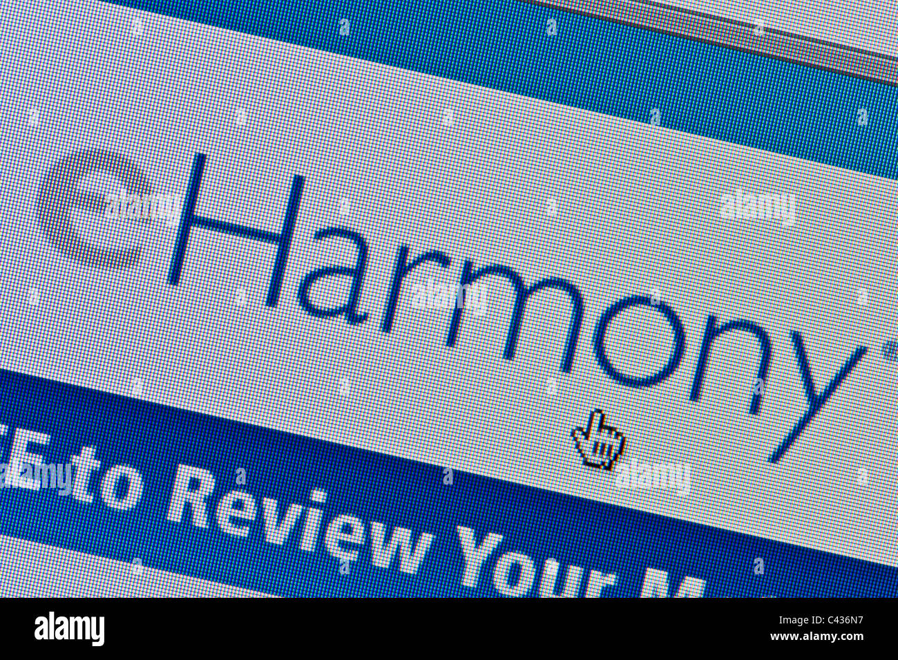 De près de l'eHarmony logo tel que vu sur son site web. (Usage éditorial uniquement : -Print, télévision, e-book et le comité éditorial du site). Banque D'Images