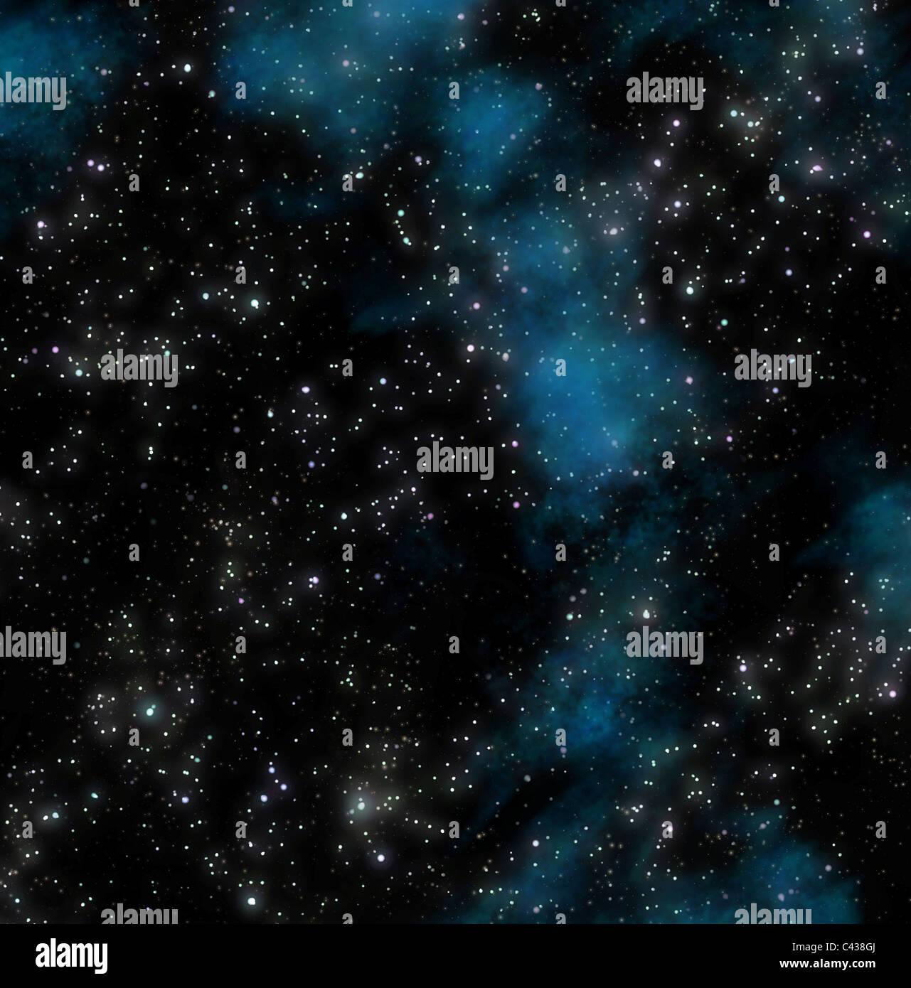 Étoiles et galaxies nébuleuse dans l'espace profond Banque D'Images