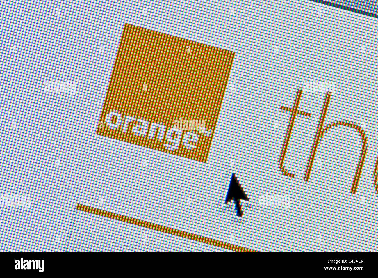 De près de l'logo Orange comme vu sur son site web. (Usage éditorial uniquement : -Print, télévision, e-book et le comité éditorial du site). Banque D'Images