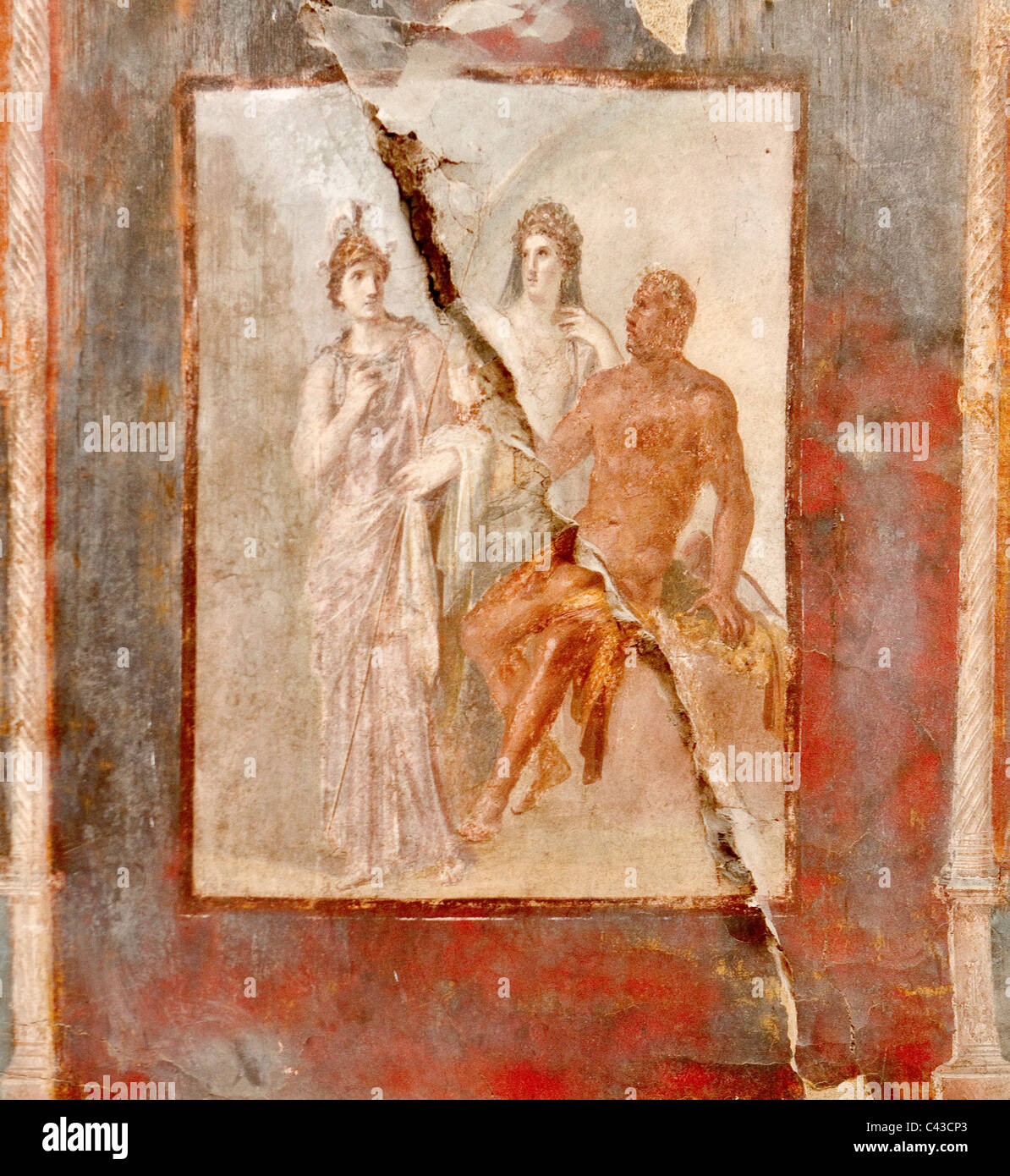 Fresque à l'ancienne ville romaine de Herculanum Banque D'Images