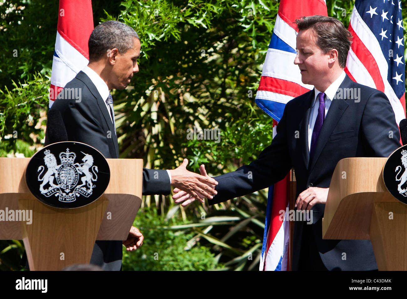 Le président Barack Obama et David Cameron Banque D'Images