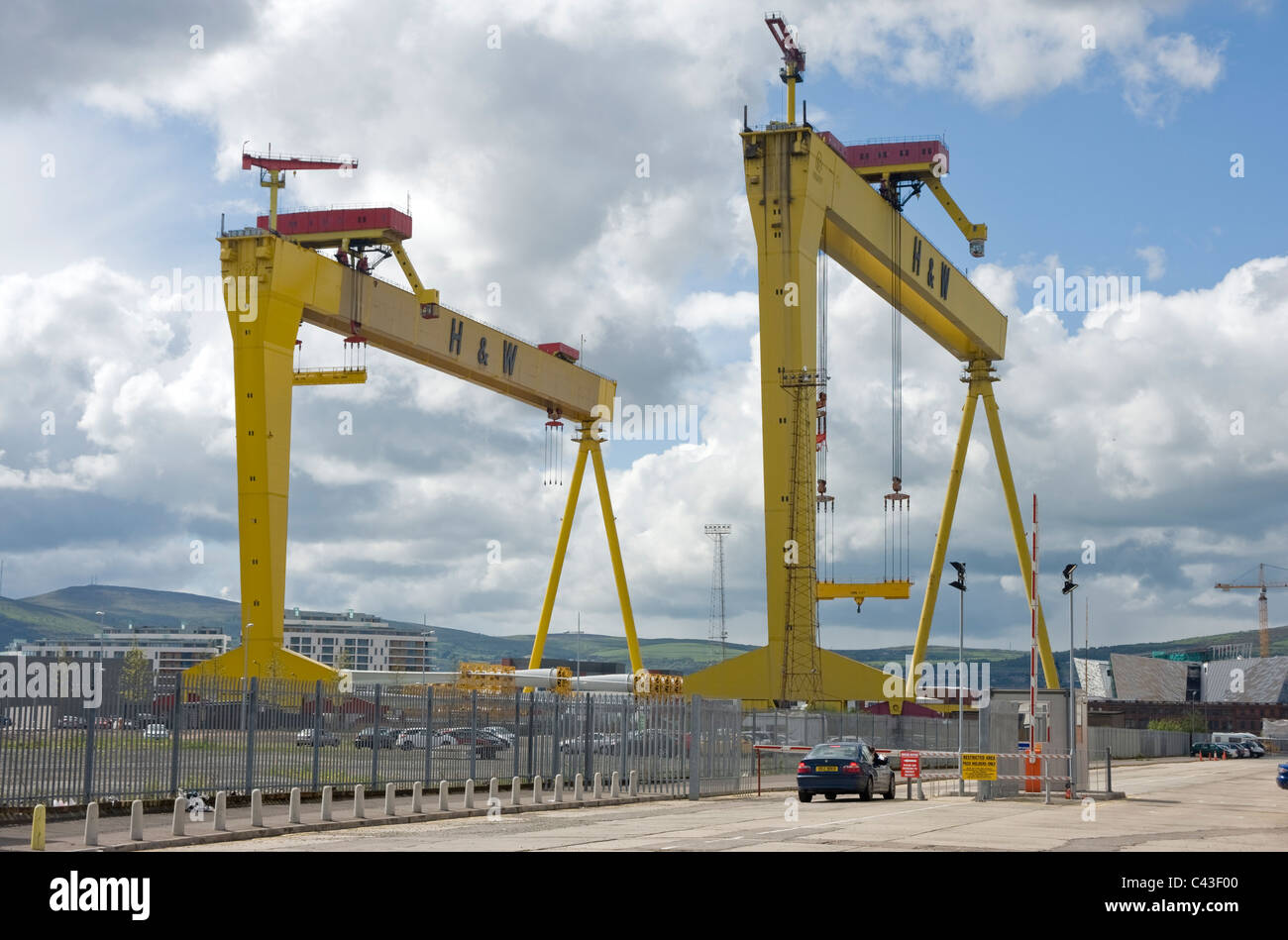 Entrée de chantiers navals Harland & Wolff de Belfast. Banque D'Images