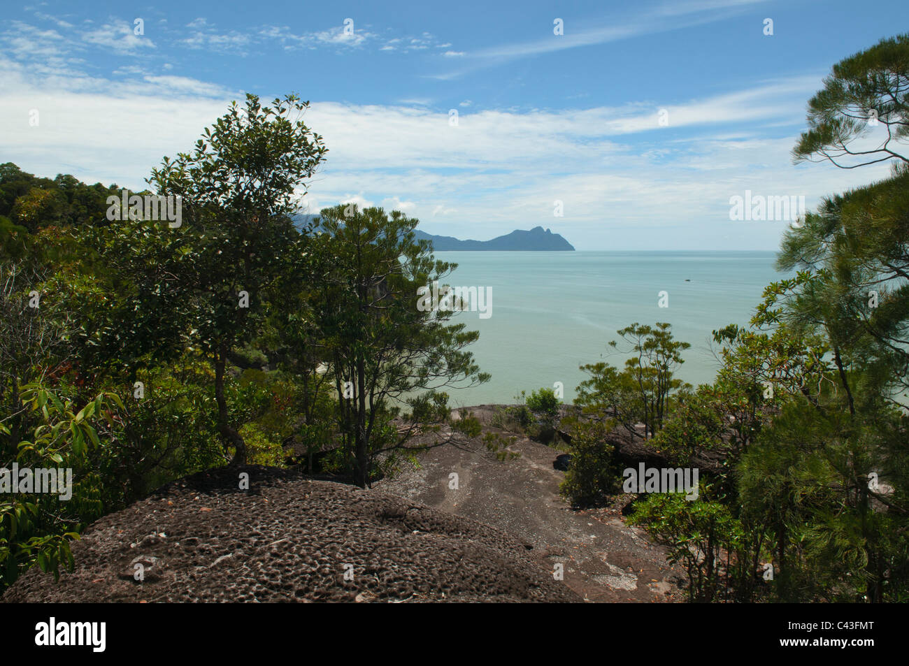 Beaux paysages côtiers dans le parc national de Bako au Sarawak, Bornéo, Malaisie Banque D'Images