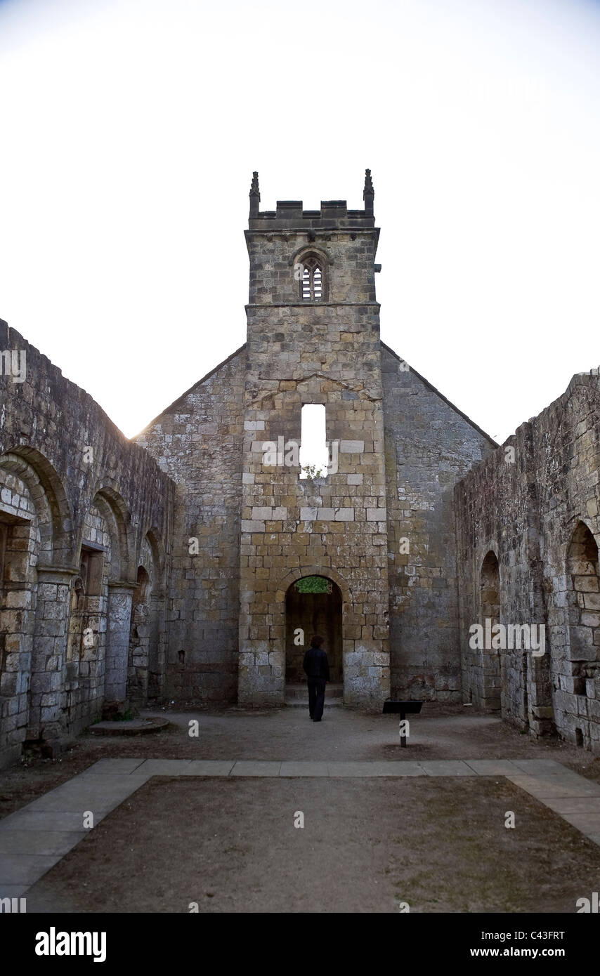 Eglise Saint-Martin à Wharram Percy, Village Médiéval déserté, North Yorkshire, UK Banque D'Images