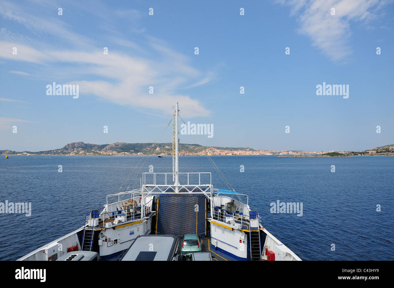 Ferry de Palau, extrémité nord de la Sardaigne à la Maddalena, en Sardaigne Banque D'Images