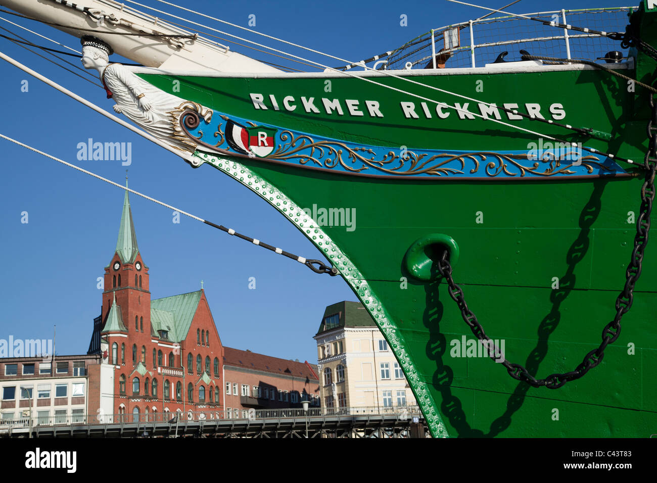 Allemagne, Hambourg, ville hanséatique, appontements, bateau, musée Rickmer Rickmers, ship, le Windjammer Banque D'Images