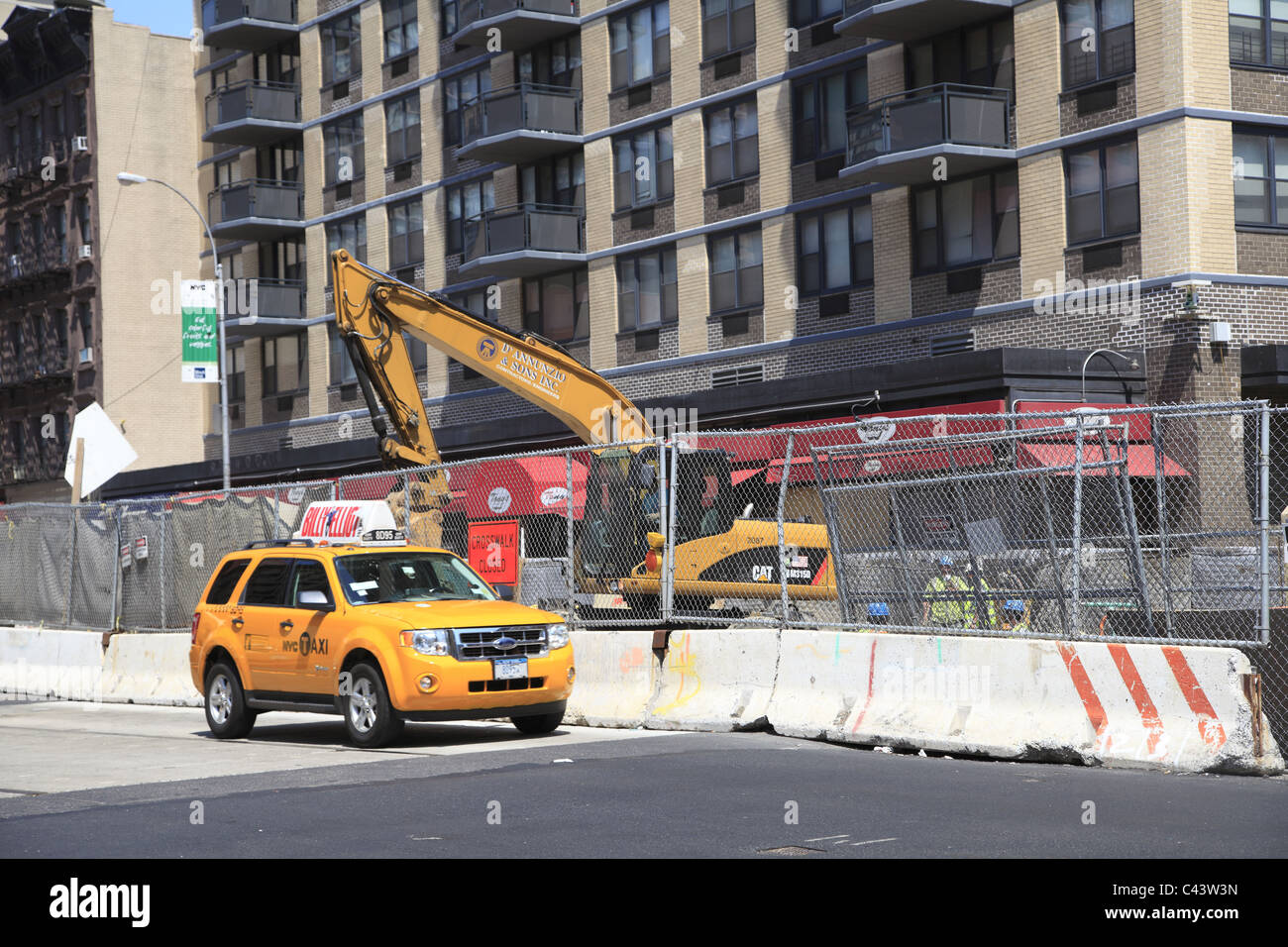 Construction de la 2e Avenue, Métro, Upper East Side, Manhattan, New York City, USA Banque D'Images