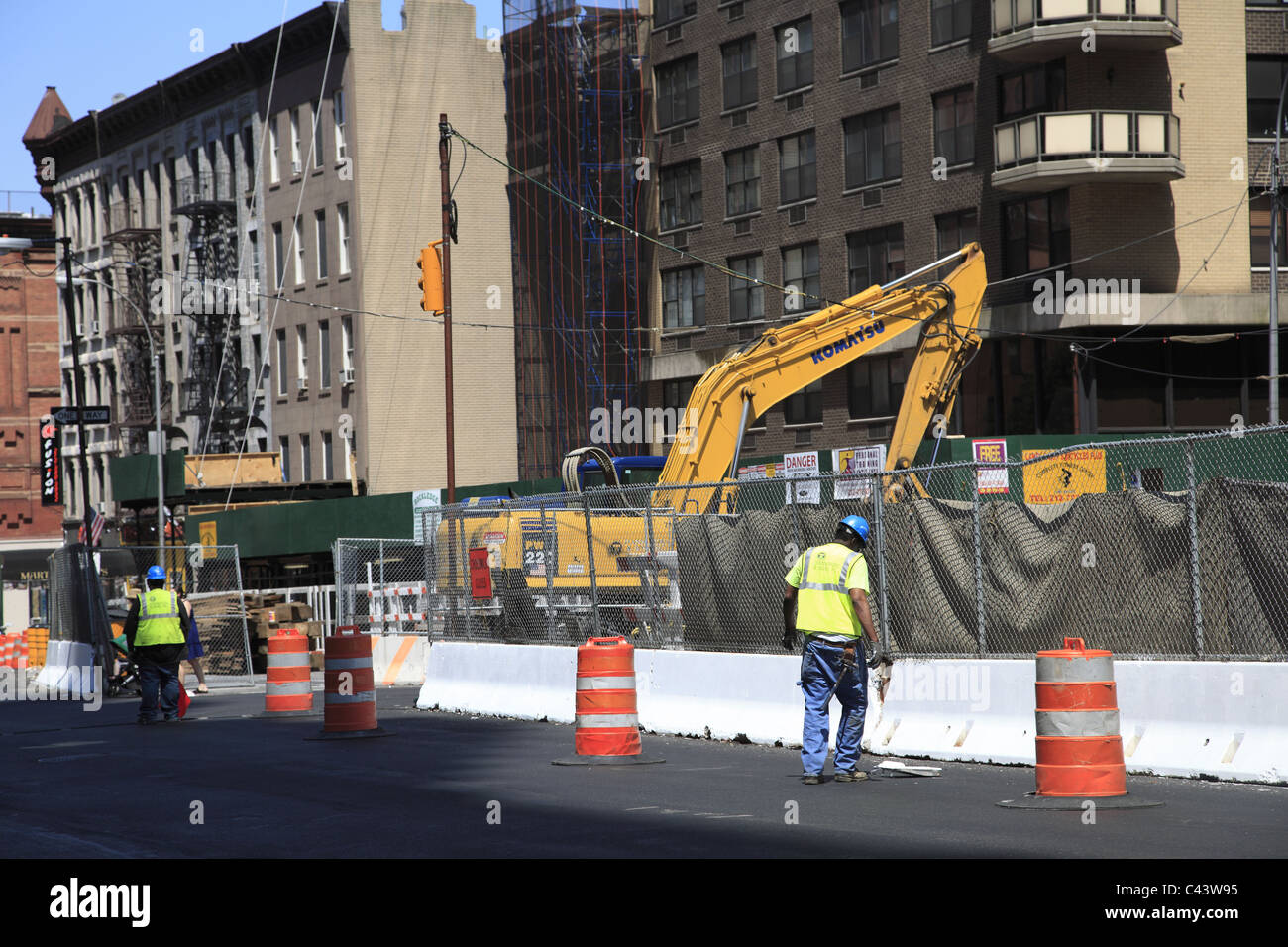 Construction de la 2e Avenue, Métro, Upper East Side, Manhattan, New York City, USA Banque D'Images