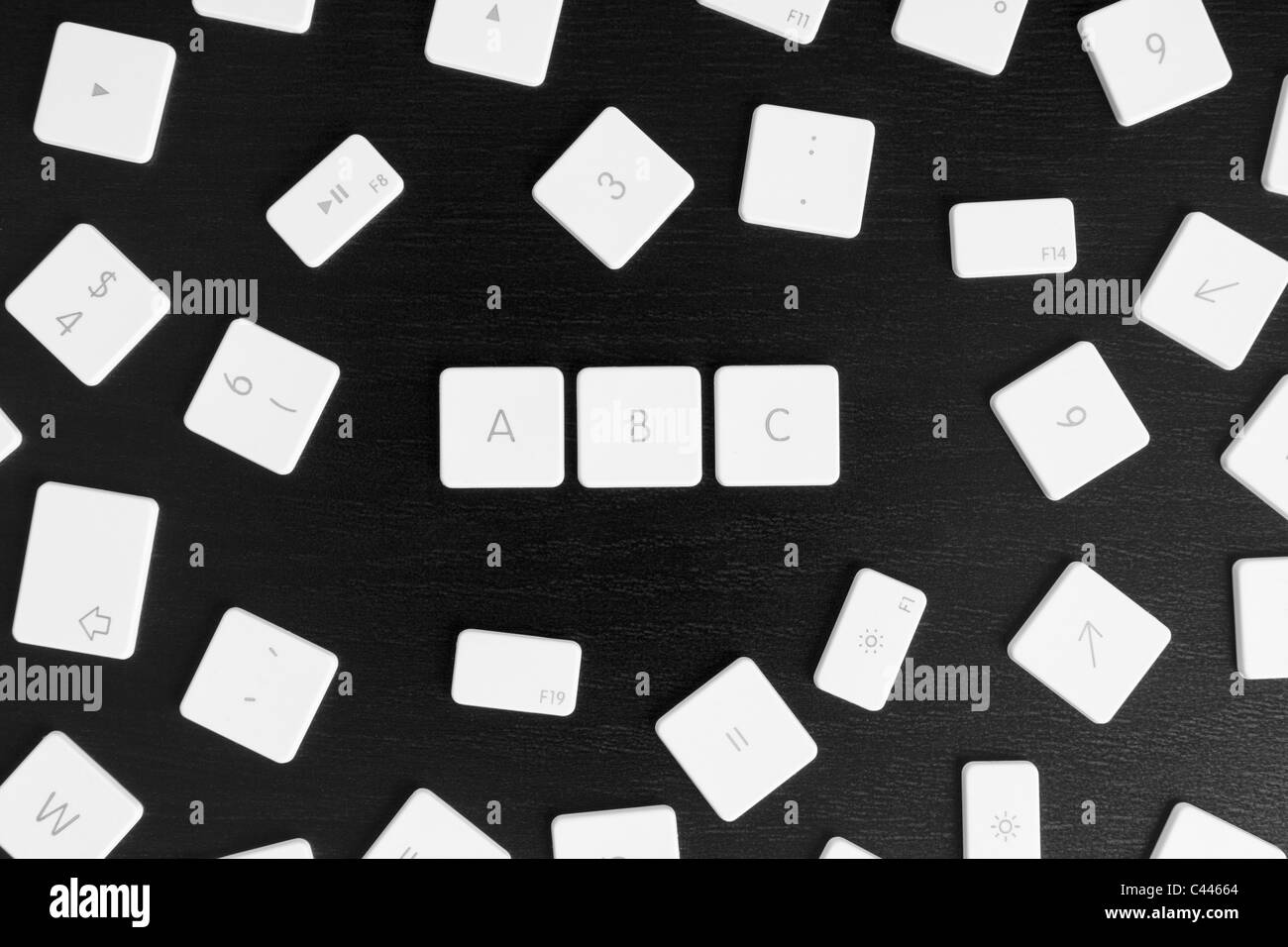 Touches A, B et C en ordre alphabétique Banque D'Images Touches A, B et C en ordre alphabétique Banque D'Images