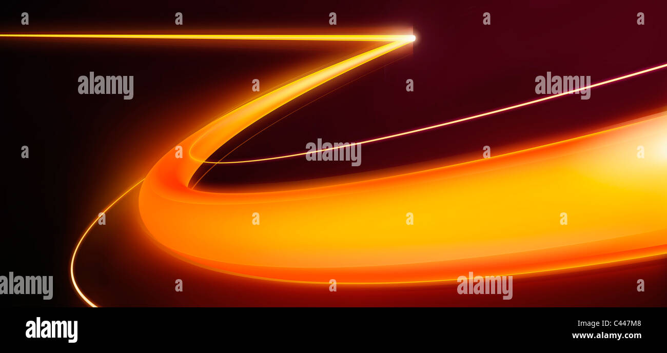 Une ligne droite qui se transforme en une ligne courbe Banque D'Images
