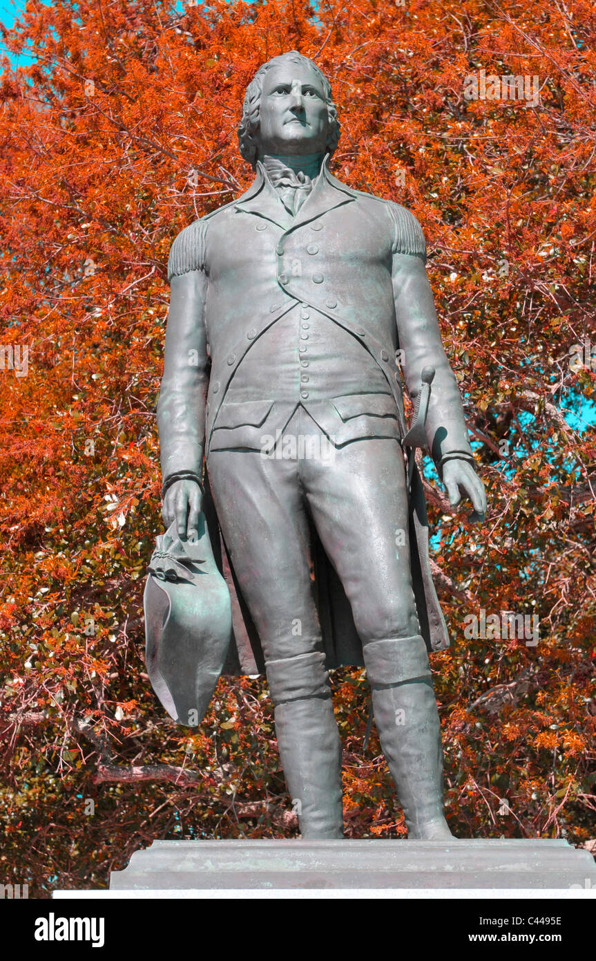 Statue du général William Moultrie à White Point Gardens Park historic Charleston en Caroline du Sud SC Banque D'Images