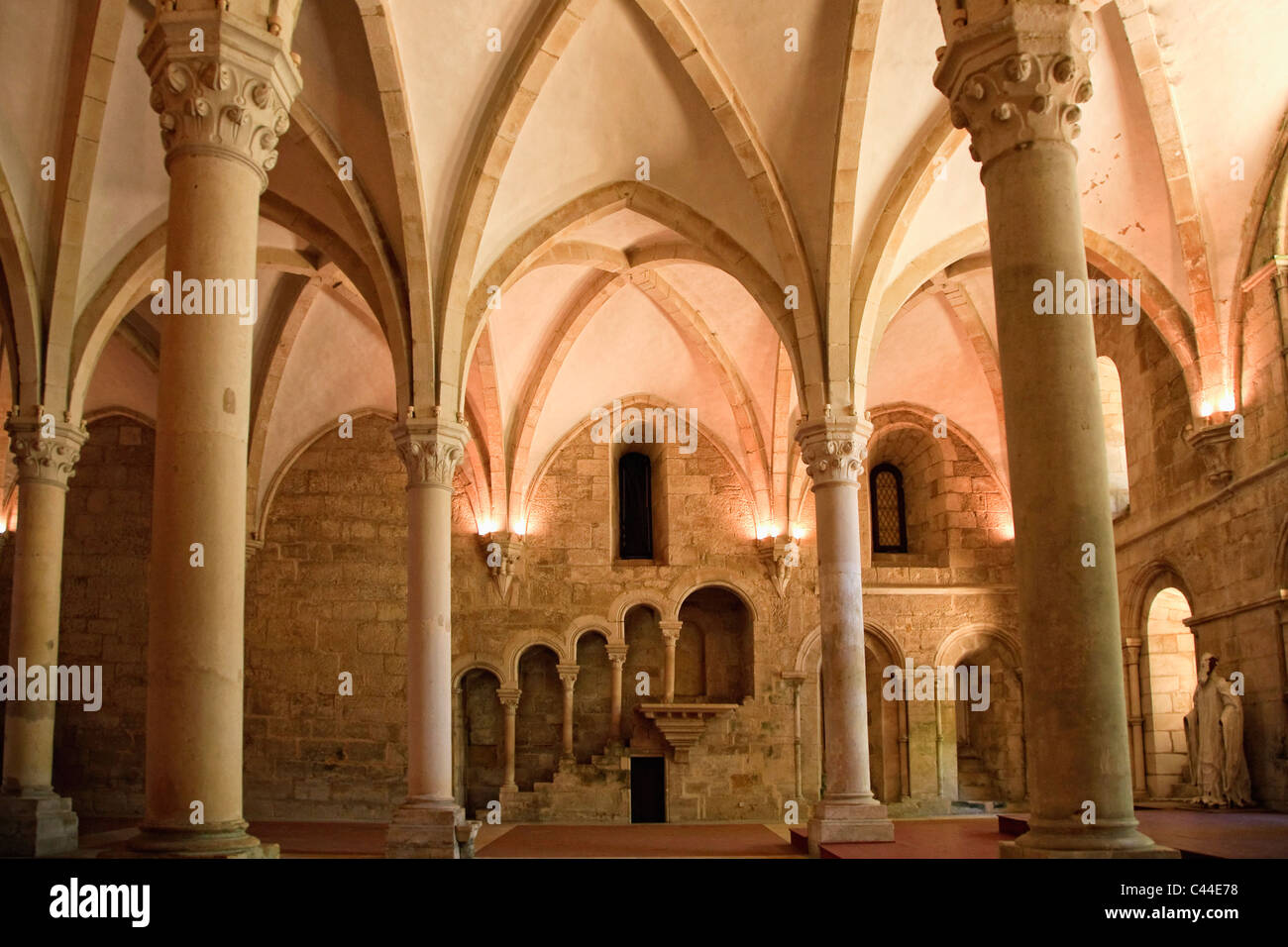 Monk's Hall, Santa Maria d'Alcobaça Monastère (UNESCO World Heritage), Alcobaça, Portugal, Estremadura Banque D'Images