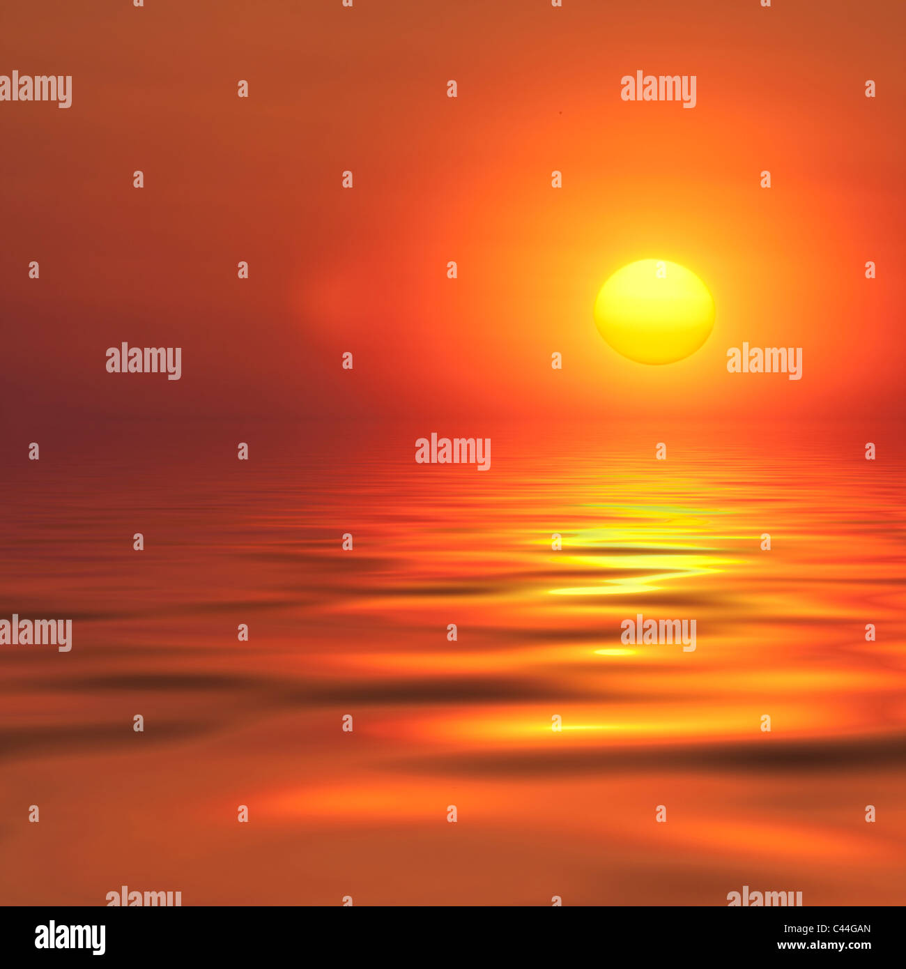Coucher du soleil sur la mer de palourdes Banque D'Images