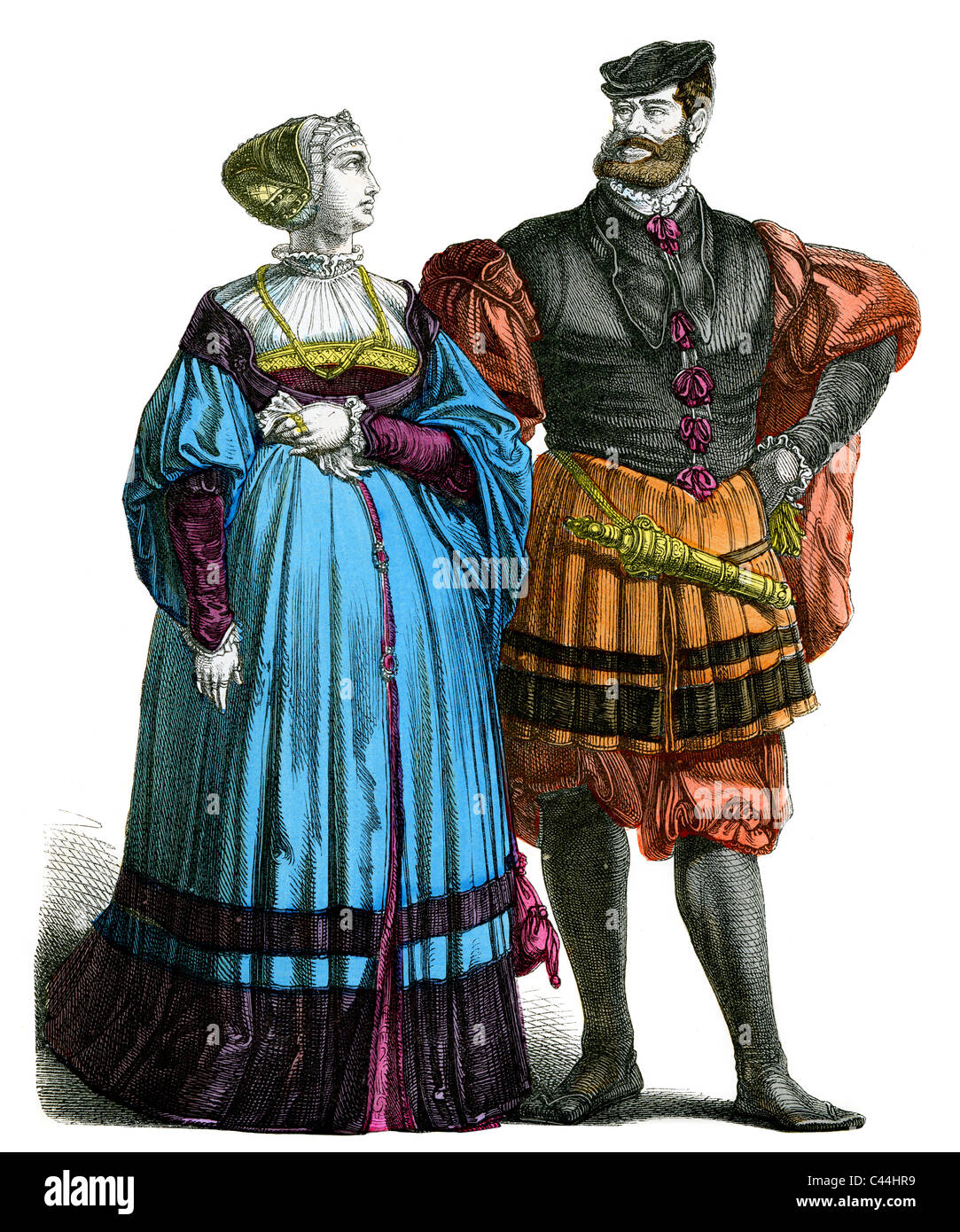 16e siècle noble dame allemande et à la mode Banque D'Images