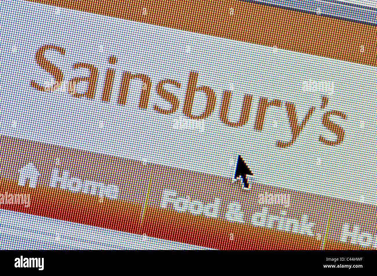 De près de l'logo Sainsbury's comme vu sur son site web. (Usage éditorial uniquement : -Print, télévision, e-book et le comité éditorial du site). Banque D'Images
