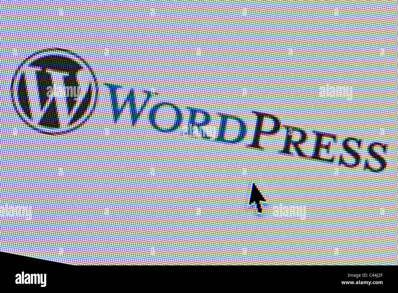 De près de l'logo WordPress comme vu sur son site web. (Usage éditorial uniquement : -Print, télévision, e-book et le comité éditorial du site). Banque D'Images De près de l'logo WordPress comme vu sur son site web. (Usage éditorial uniquement : -Print, télévision, e-book et le comité éditorial du site). Banque D'Images