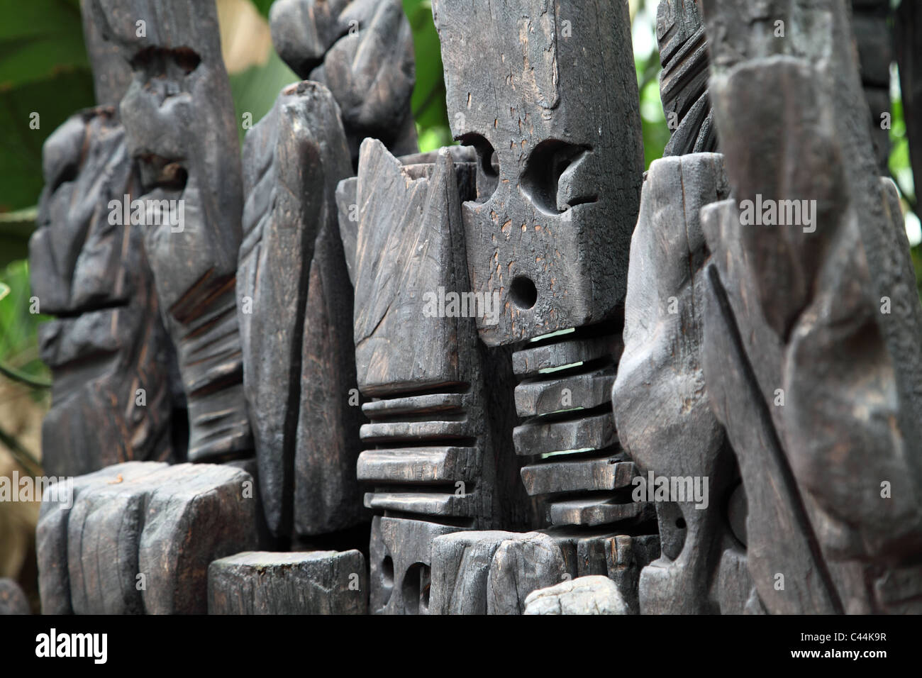 Statue en bois Sculpture sur bois Banque D'Images