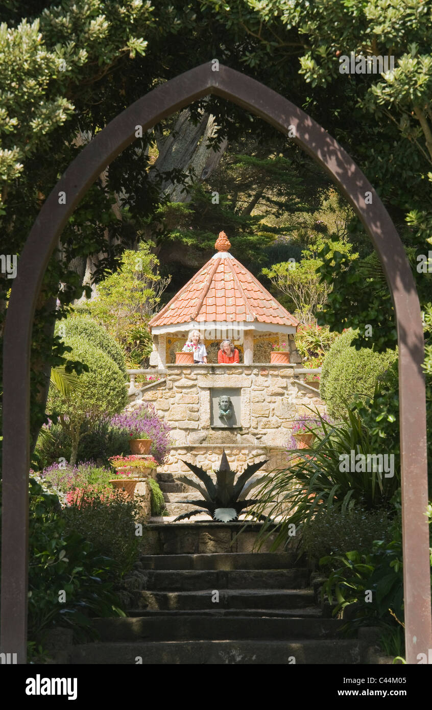 Jardins de l'abbaye de Tresco Tresco, Île, Îles Scilly, Cornwall, Angleterre Banque D'Images