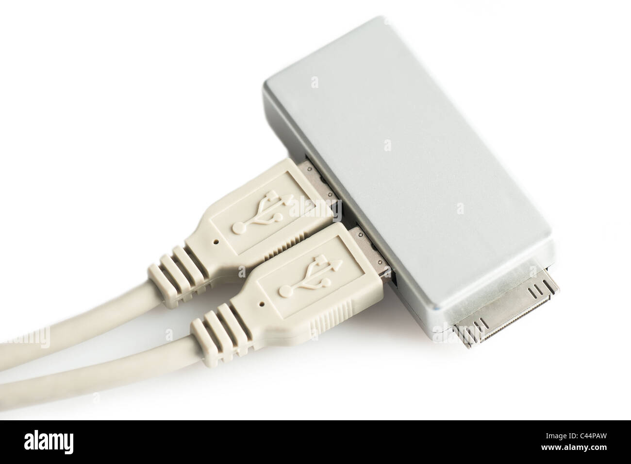 Câble de connexion de bus USB et adaptateur secteur. Banque D'Images