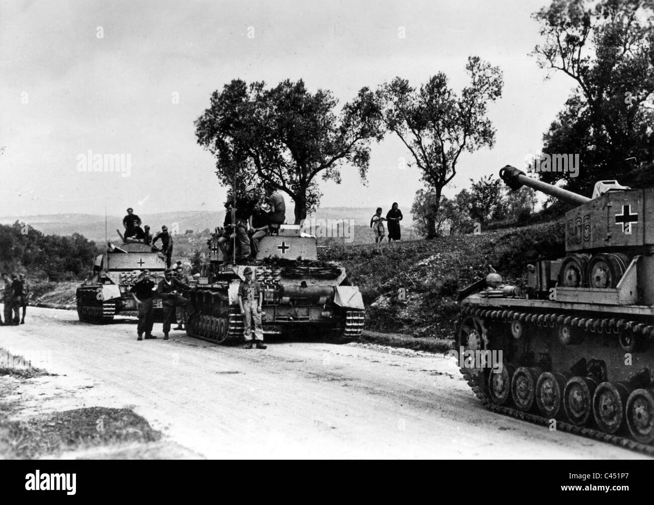 German Panzer IV dans le sud de l'Italie, 1943 Banque D'Images