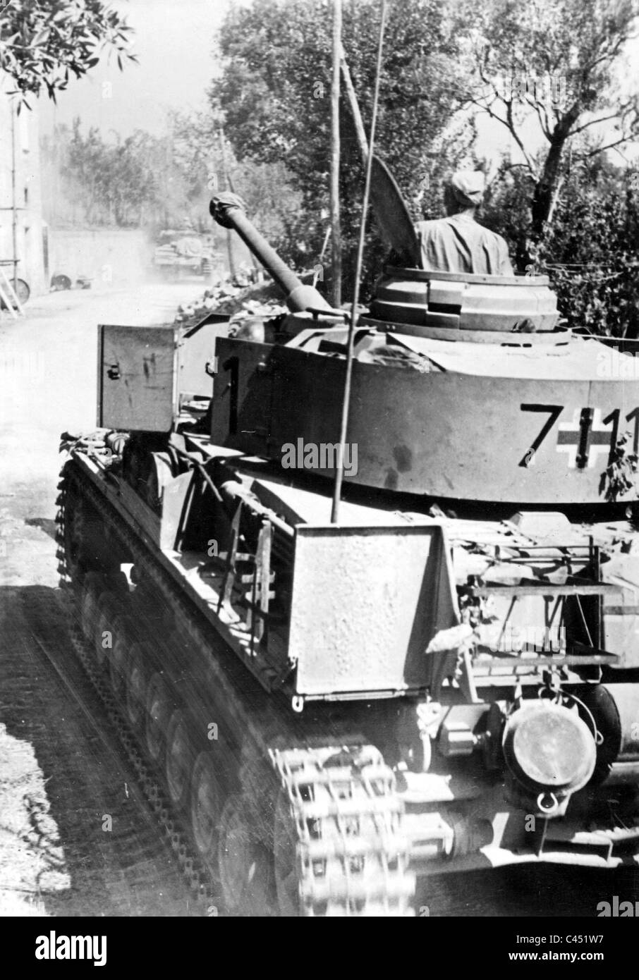 German tank colonne dans le sud de l'Italie, 1943 Banque D'Images