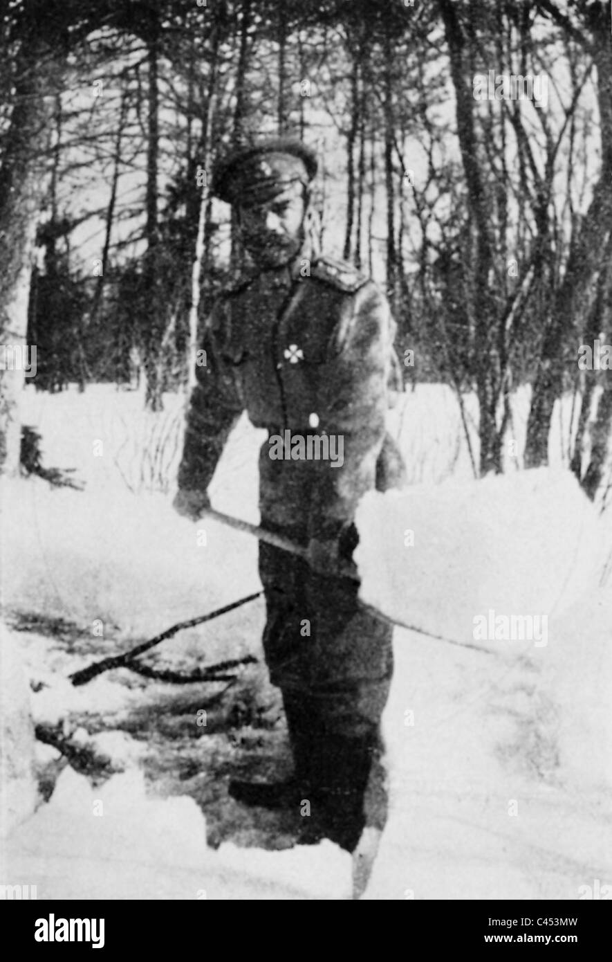 Le Tsar Nicholas II en captivité, 1917/18 Banque D'Images