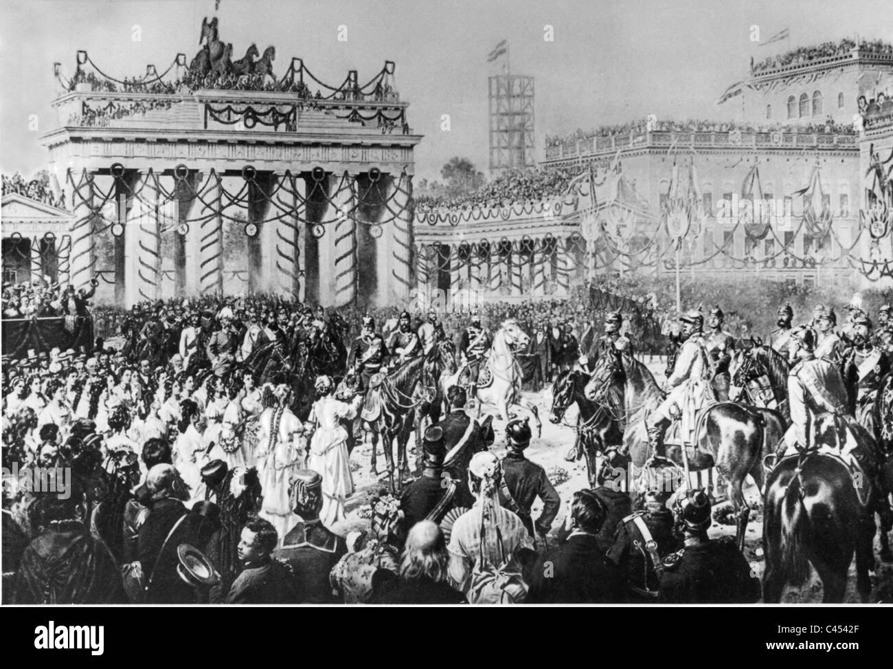 La revue de la victoire à Berlin après la guerre franco-prussienne de 1871 Banque D'Images