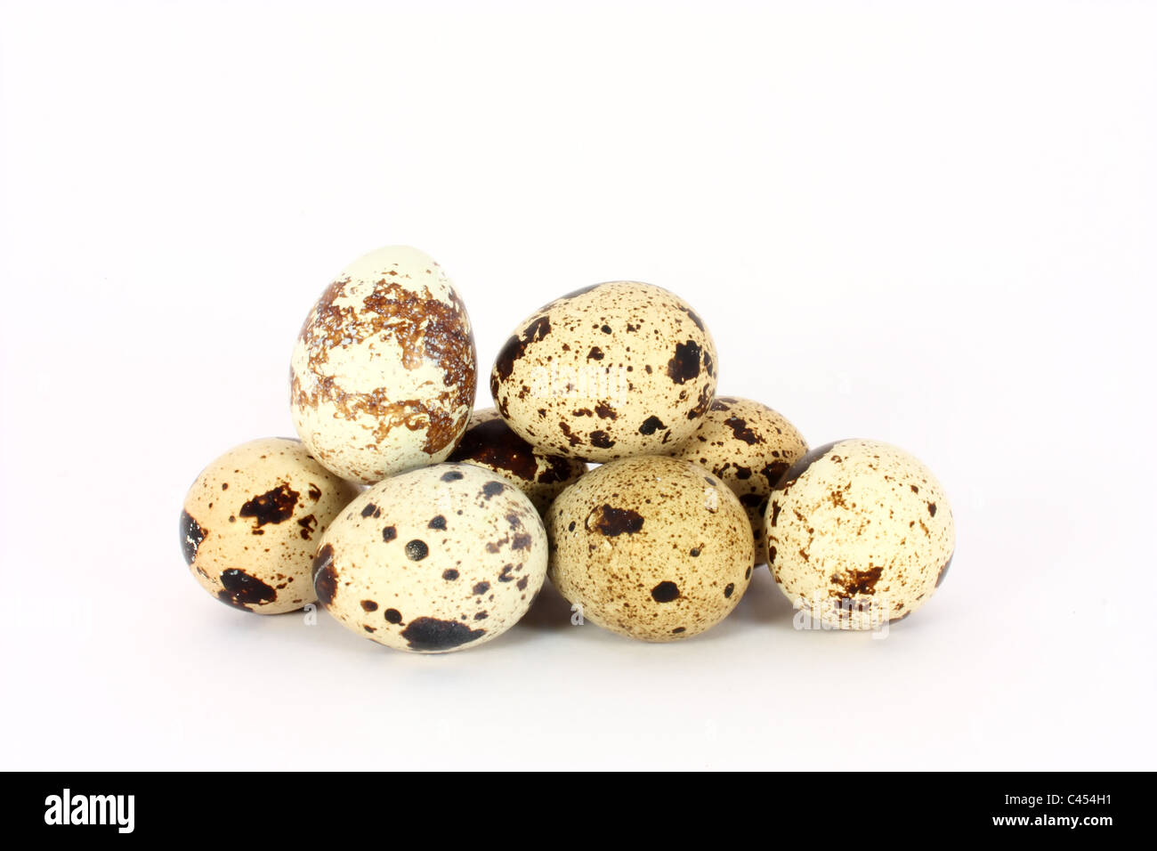Oeufs de cailles du Japon isolated on white Banque D'Images