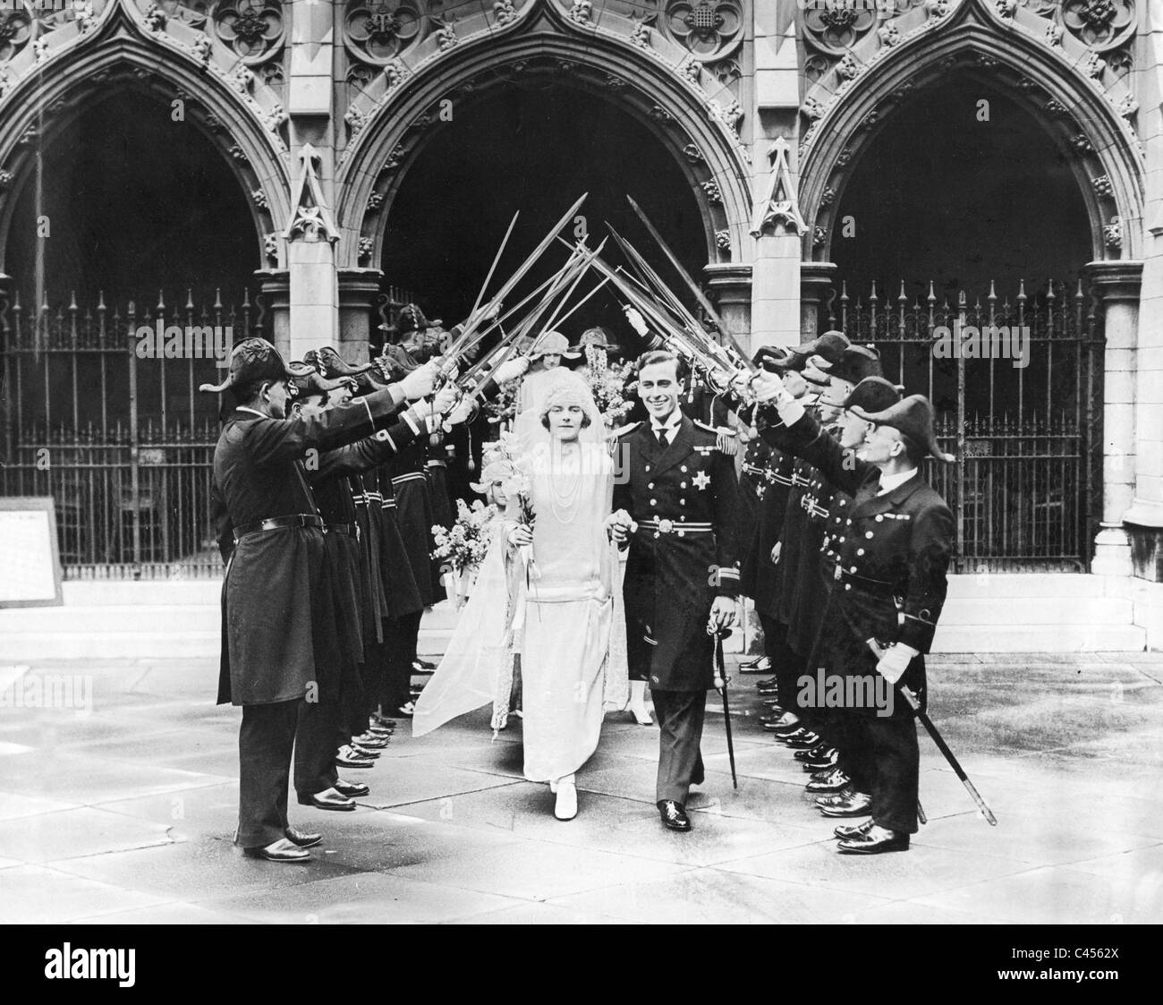 Lord Louis Mountbatten au mariage avec Edwina Ashley, 1922 Banque D'Images