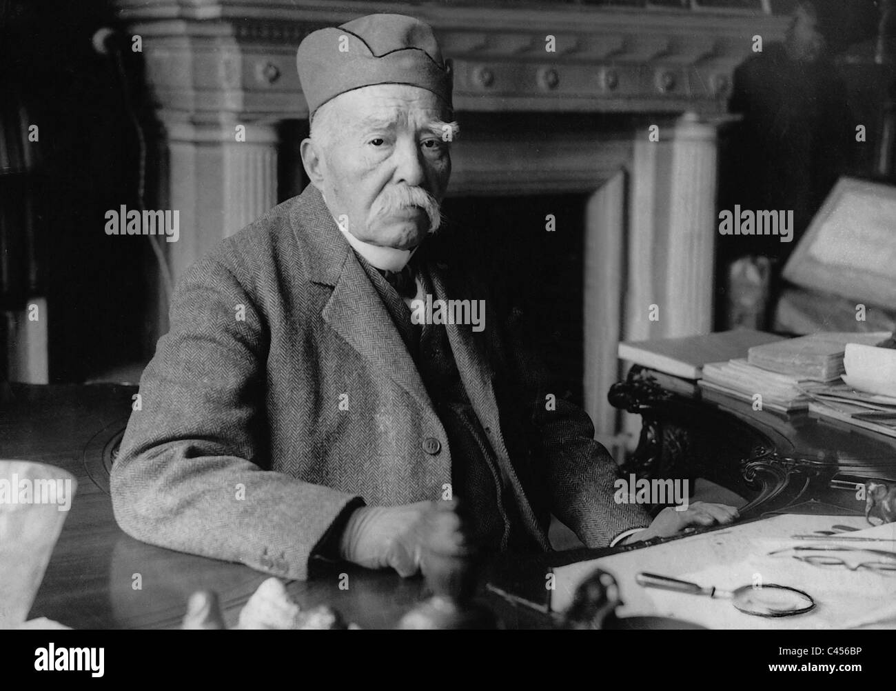 Georges Clemenceau sur son 87e anniversaire, 1928 Banque D'Images
