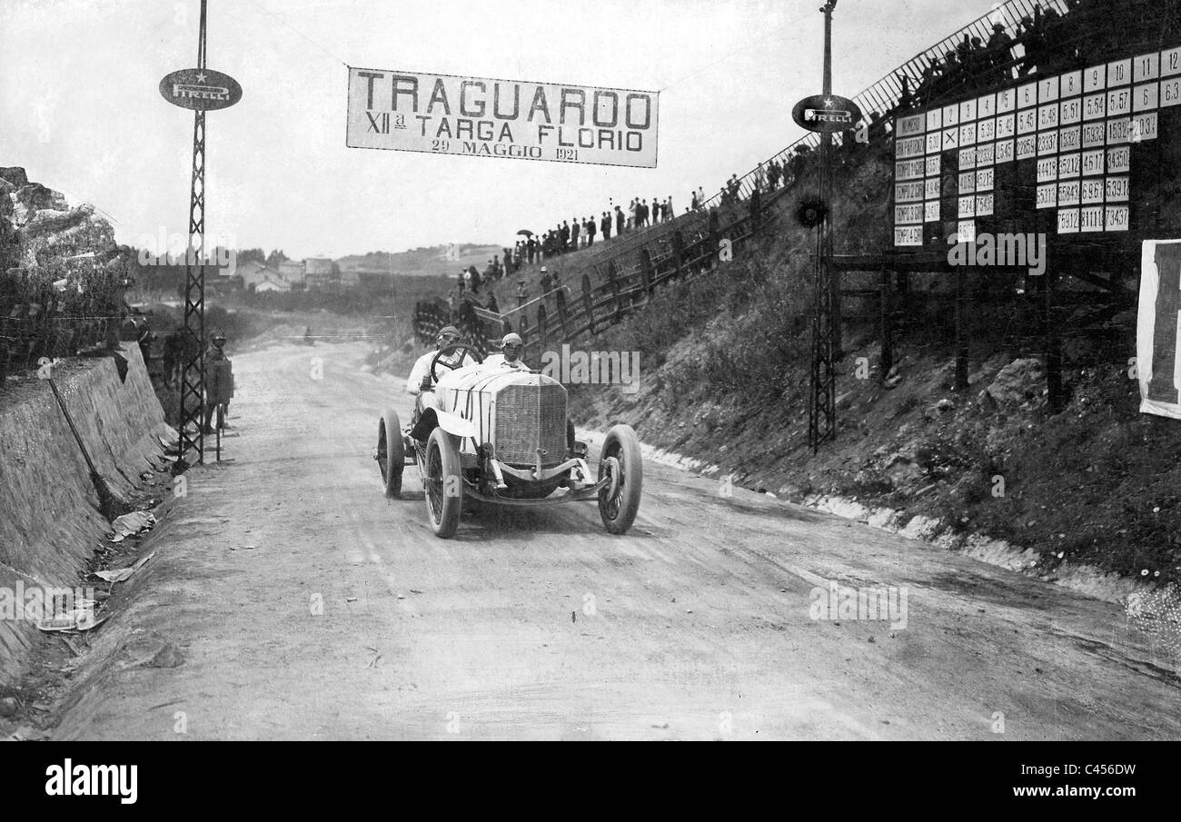 Pour la voiture de course "Targa Florio" en Sicile, 1921 Banque D'Images