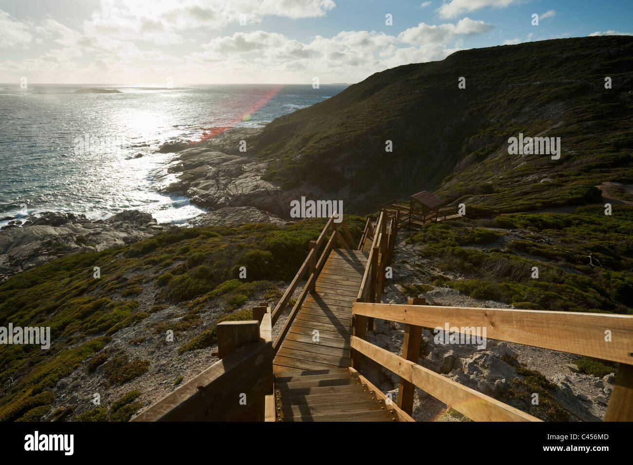 Promenade à Point Observatoire - donnant sur le Sud de l'océan. Esperance, Australie occidentale, Australie Banque D'Images