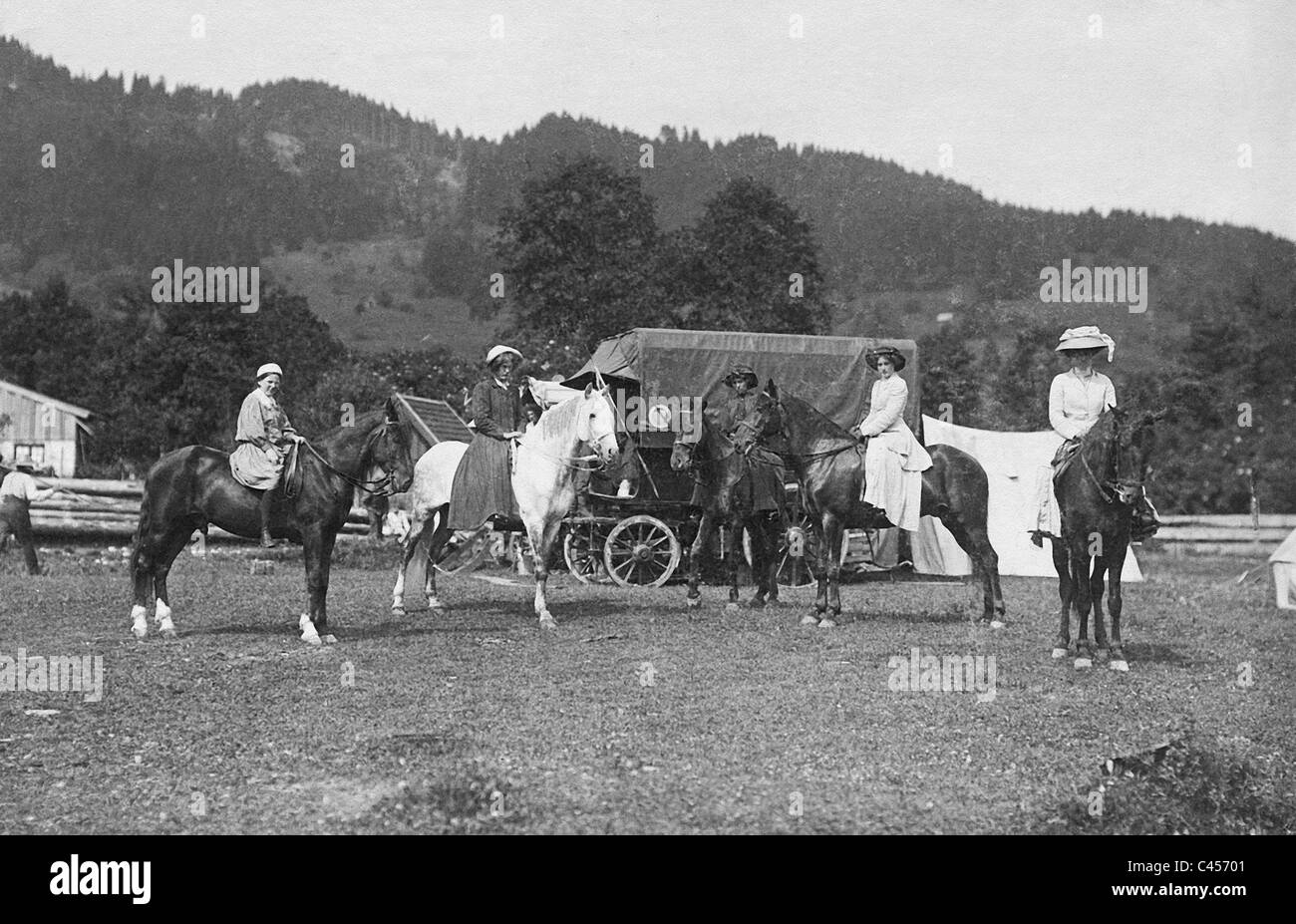 Voyage d'une année dans une caravane, 1910 Banque D'Images