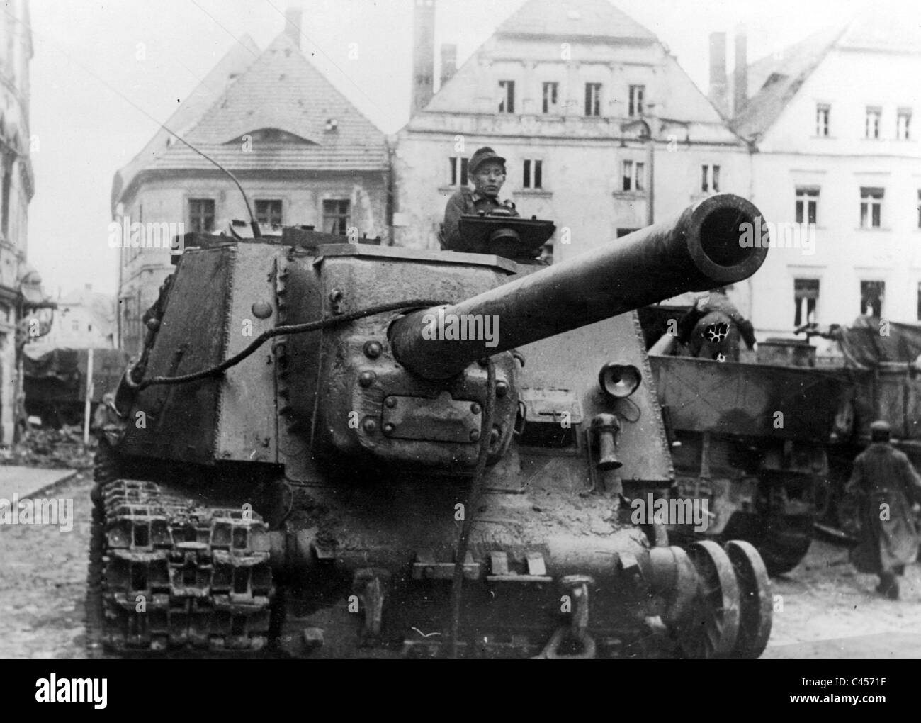 Les chars soviétiques capturés sur le front de l'Est, 1945 Banque D'Images